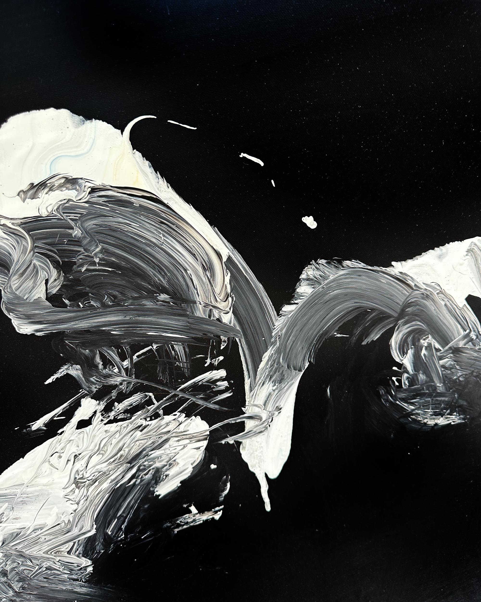 Pitch Black Sea | Diptych Original Painting | 200x120cm