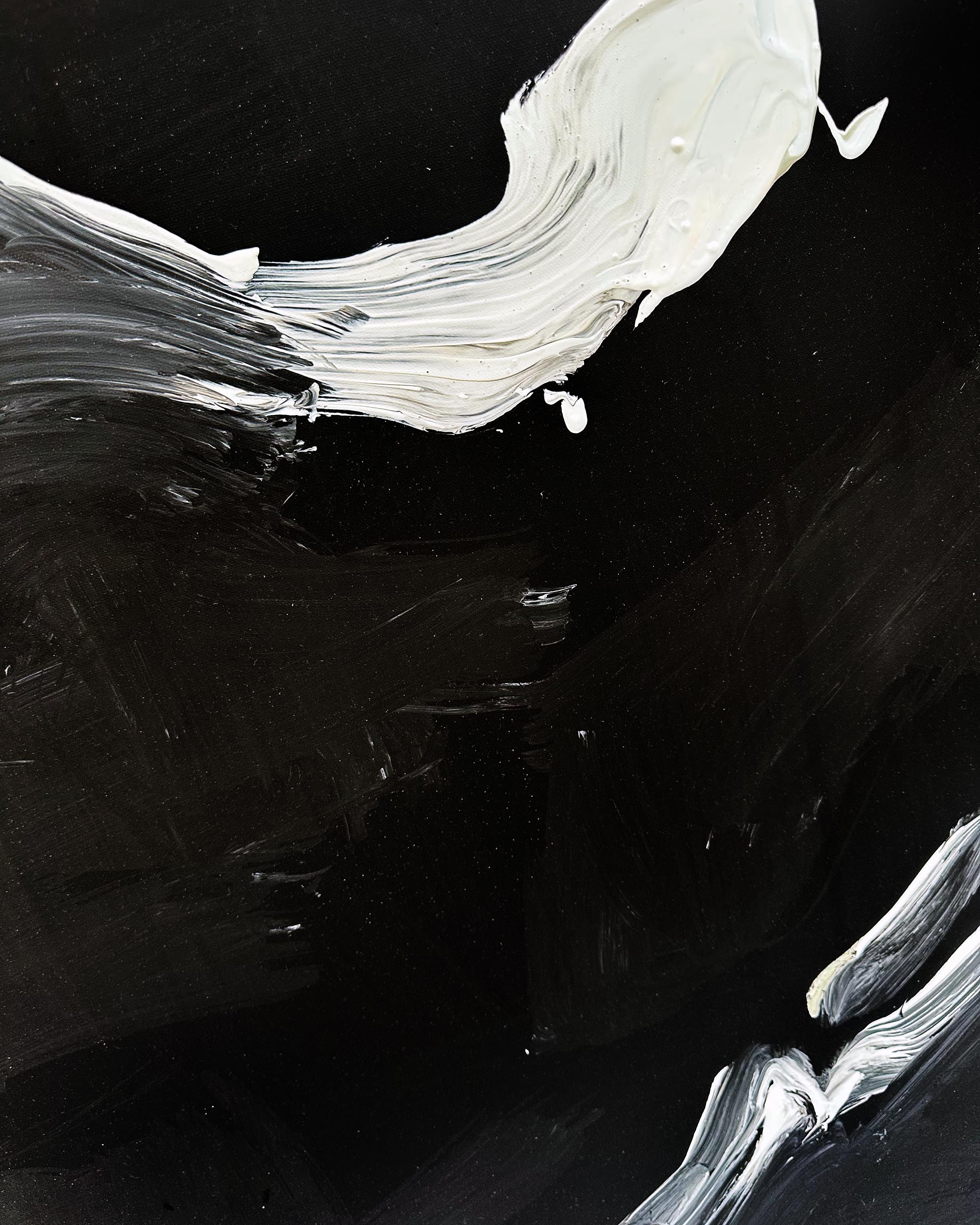 Pitch Black Sea | Diptych Original Painting | 200x120cm