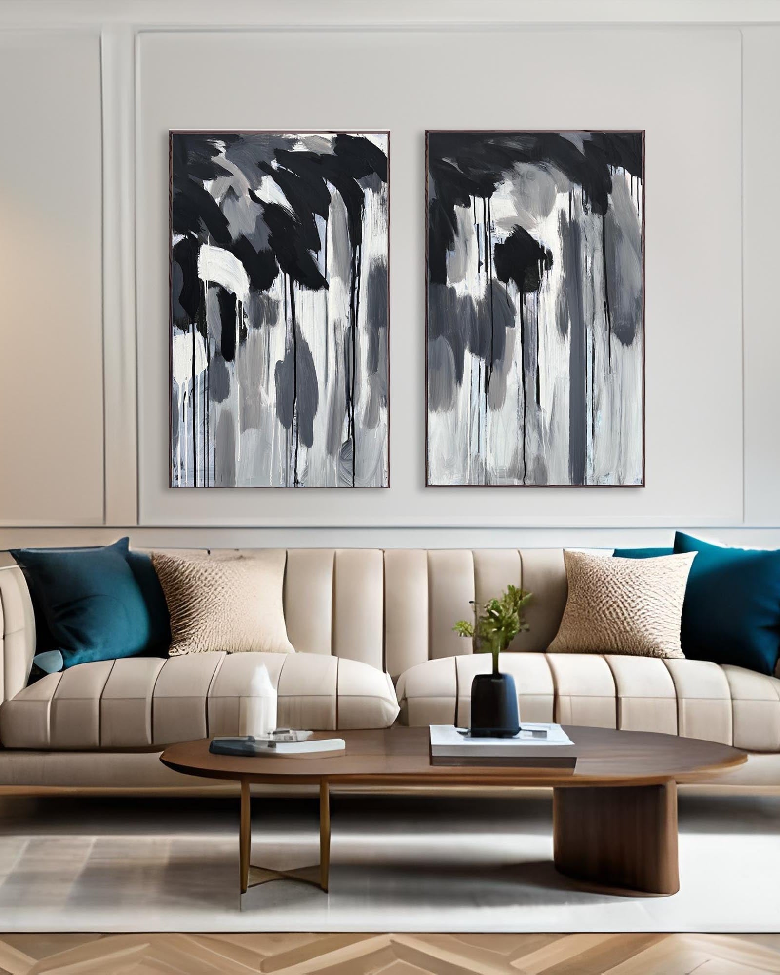 Beauty In The Storm | Original Diptych Paintings
