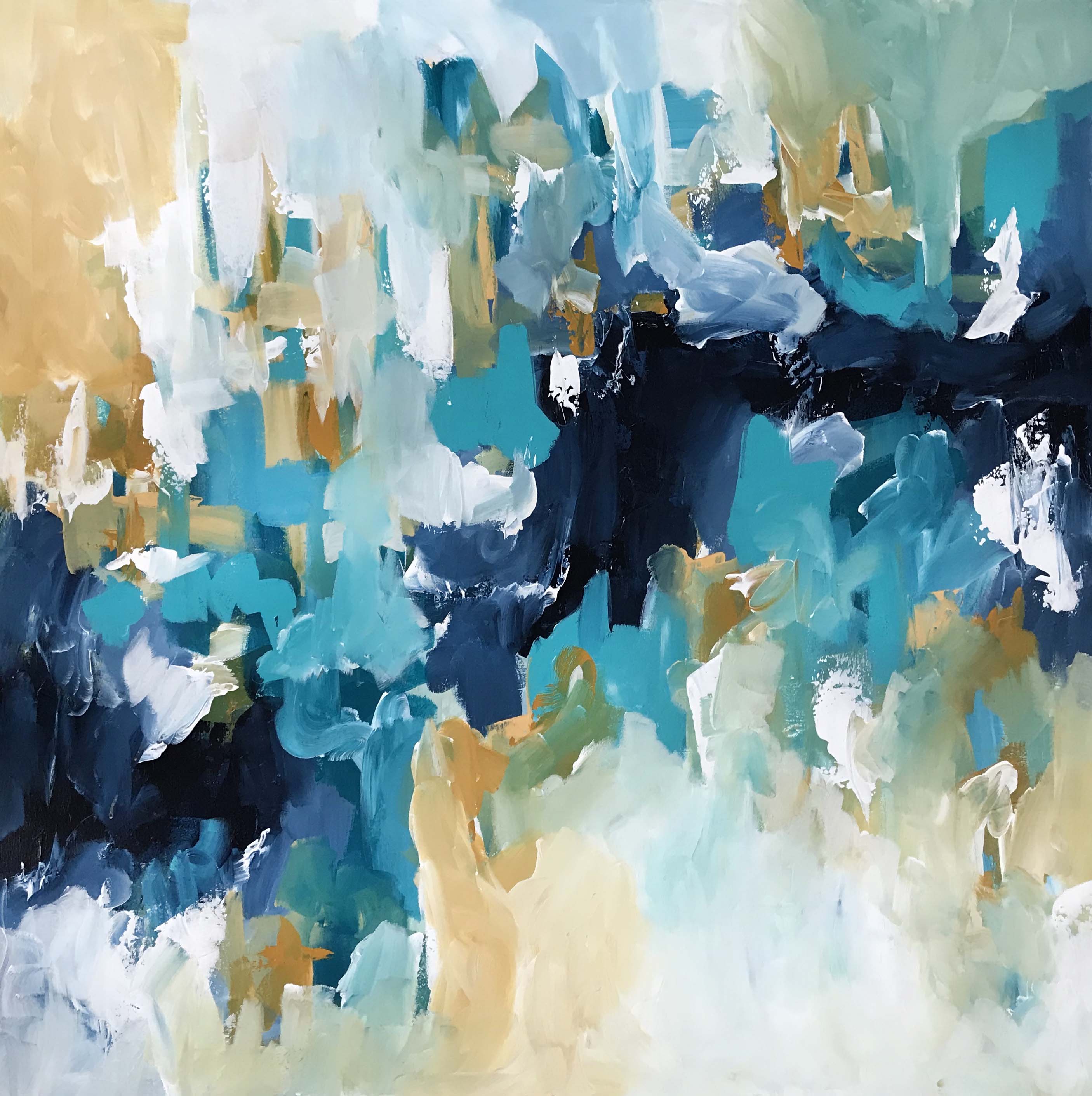 When The Rain Washes Away - 102x102 cm - Original Painting-OmarObaid.com