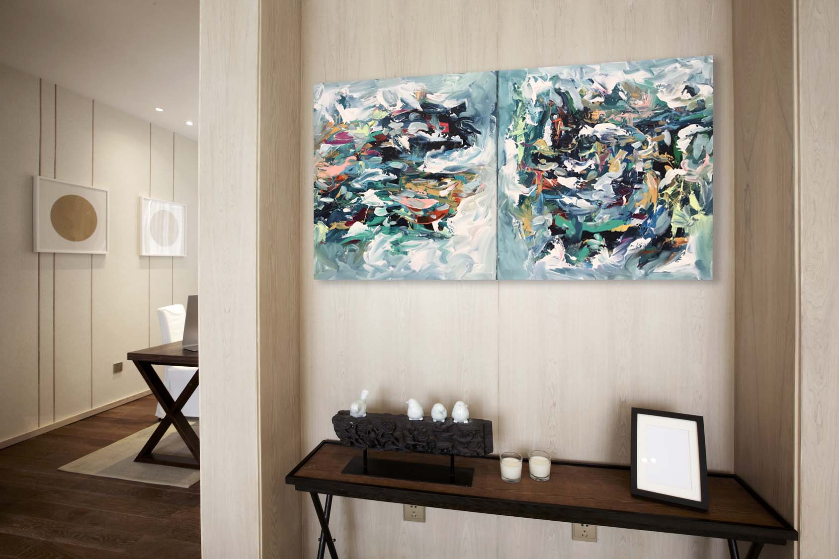 Untitled - 120x60 cm - Diptych Original Painting