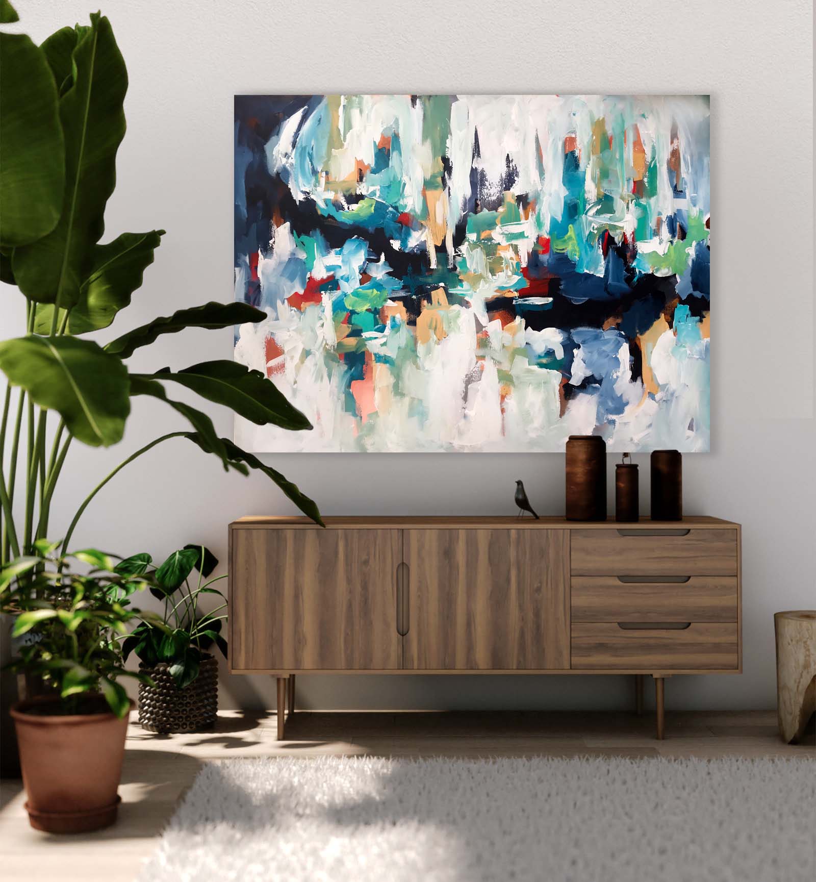 Thunder - 122x90 cm - Original Painting-OmarObaid.com