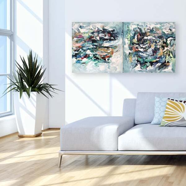 Untitled - 120x60 cm - Diptych Original Painting