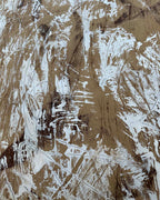 Abstract art with brown and white brush strokes