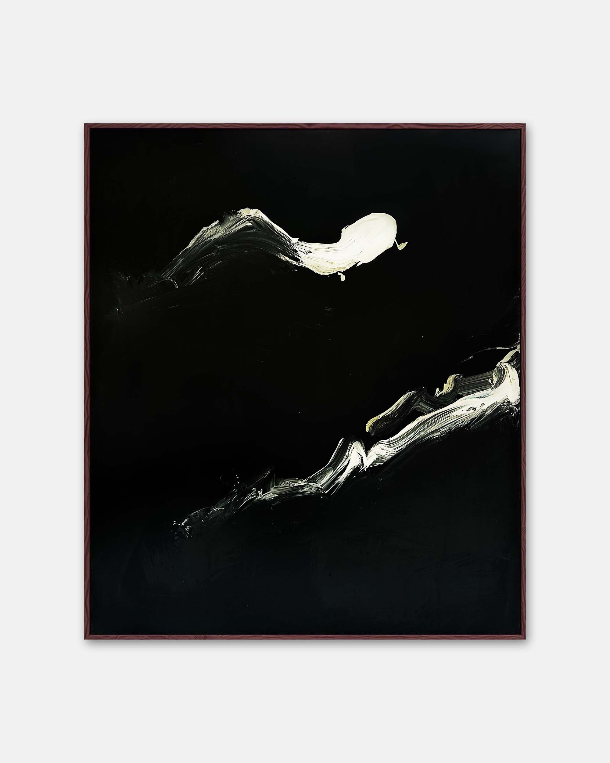 絵画 black Pitch Black Sea | Diptych Original Painting | 200x120cm