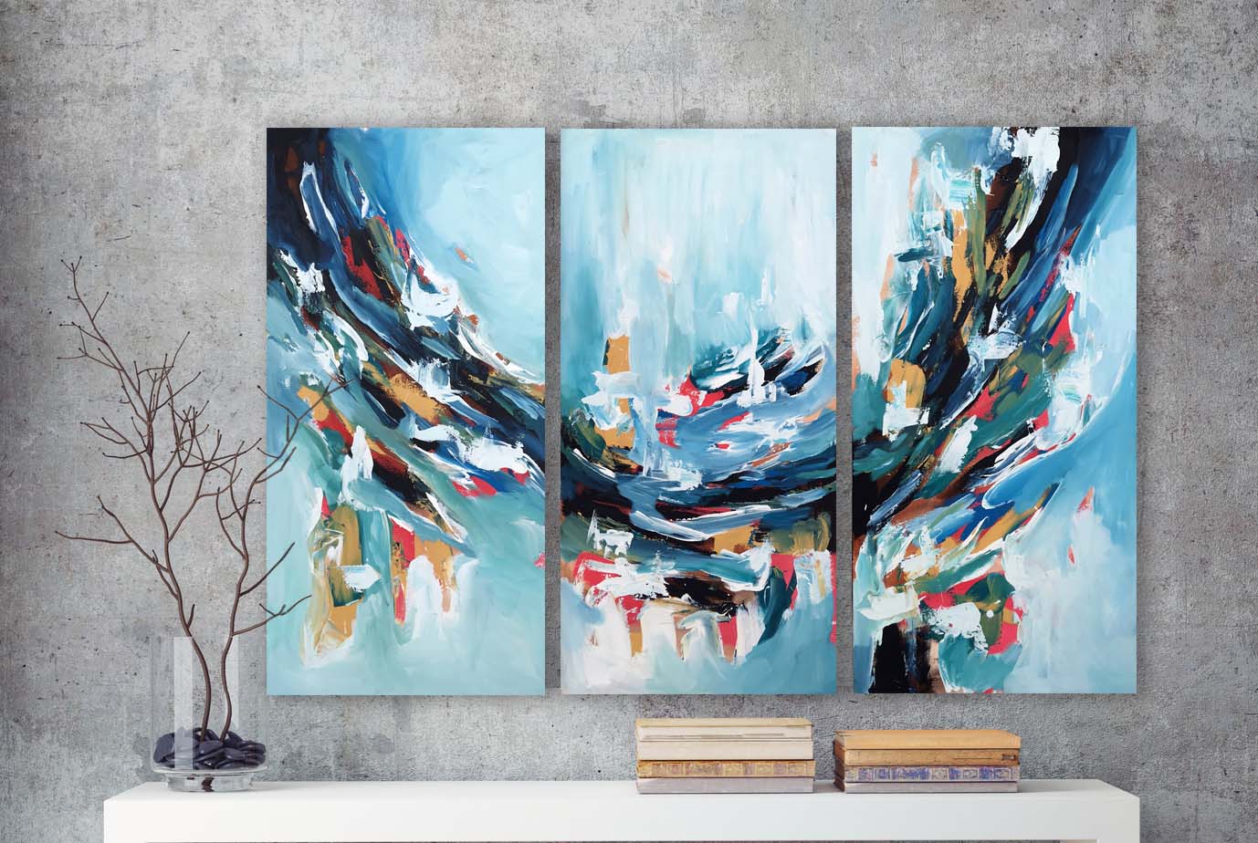A Perfect Lie - 150x102 cm - Original Triptych Painting-OmarObaid.com