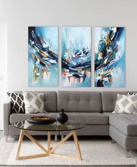 A Perfect Lie - 150x102 cm - Original Triptych Painting-OmarObaid.com