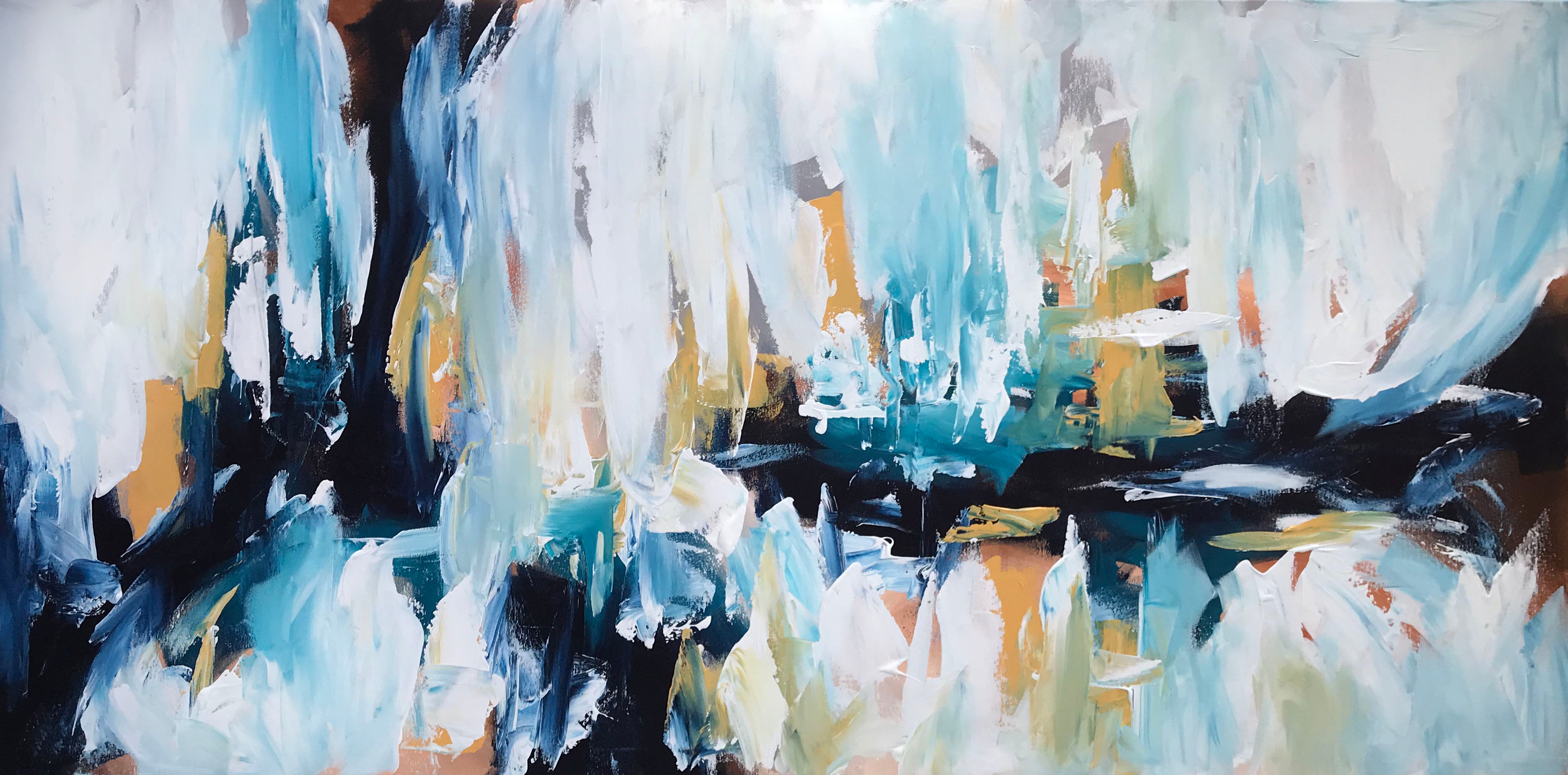 Another Rainy Day - 152x76 cm - Original Painting-OmarObaid.com