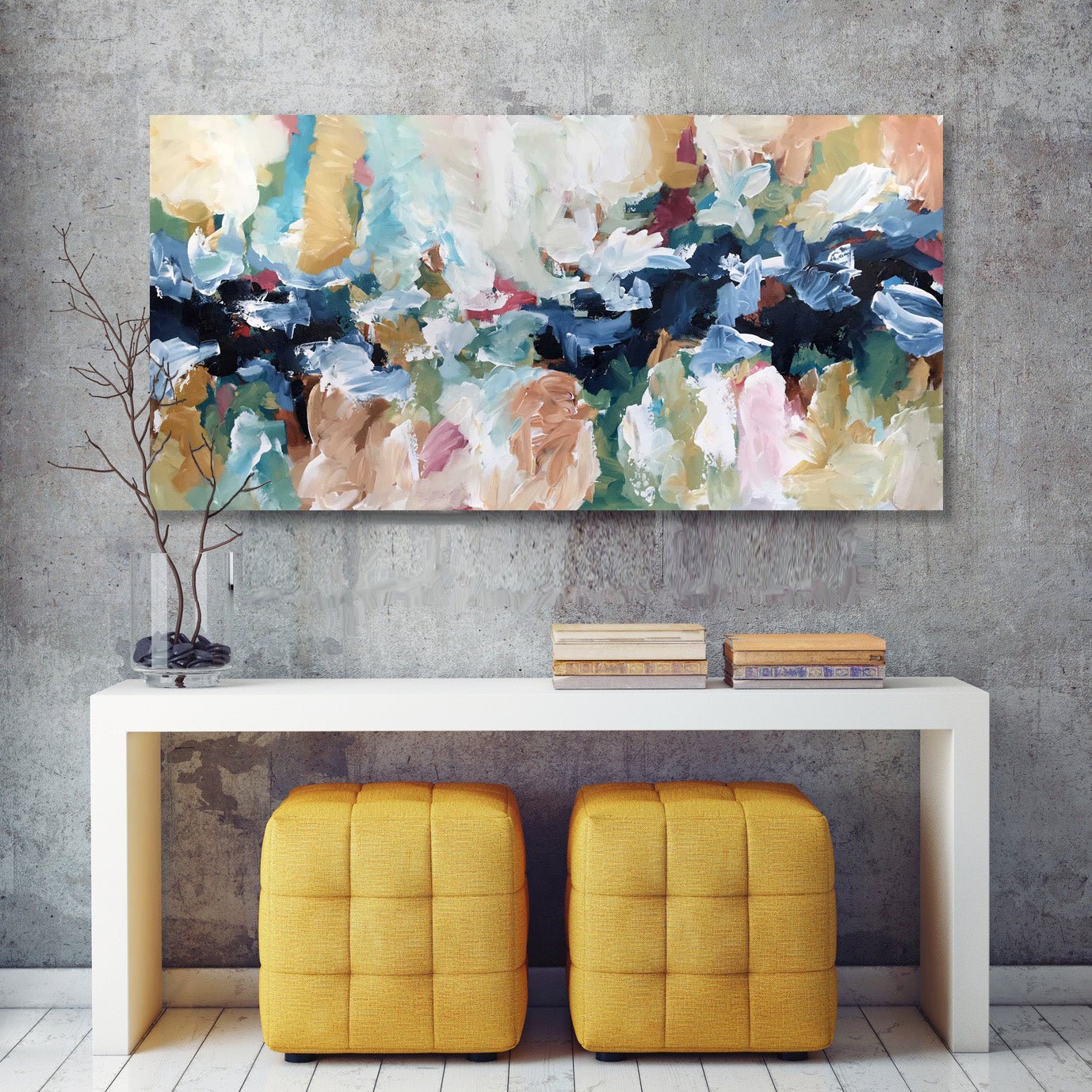Beyond the Horizons - 152x76 cm - Original Painting-OmarObaid.com
