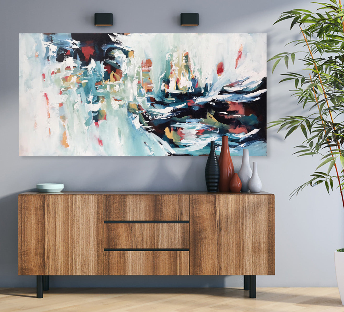 Breakwater - 152x76 cm - Original Painting-OmarObaid.com