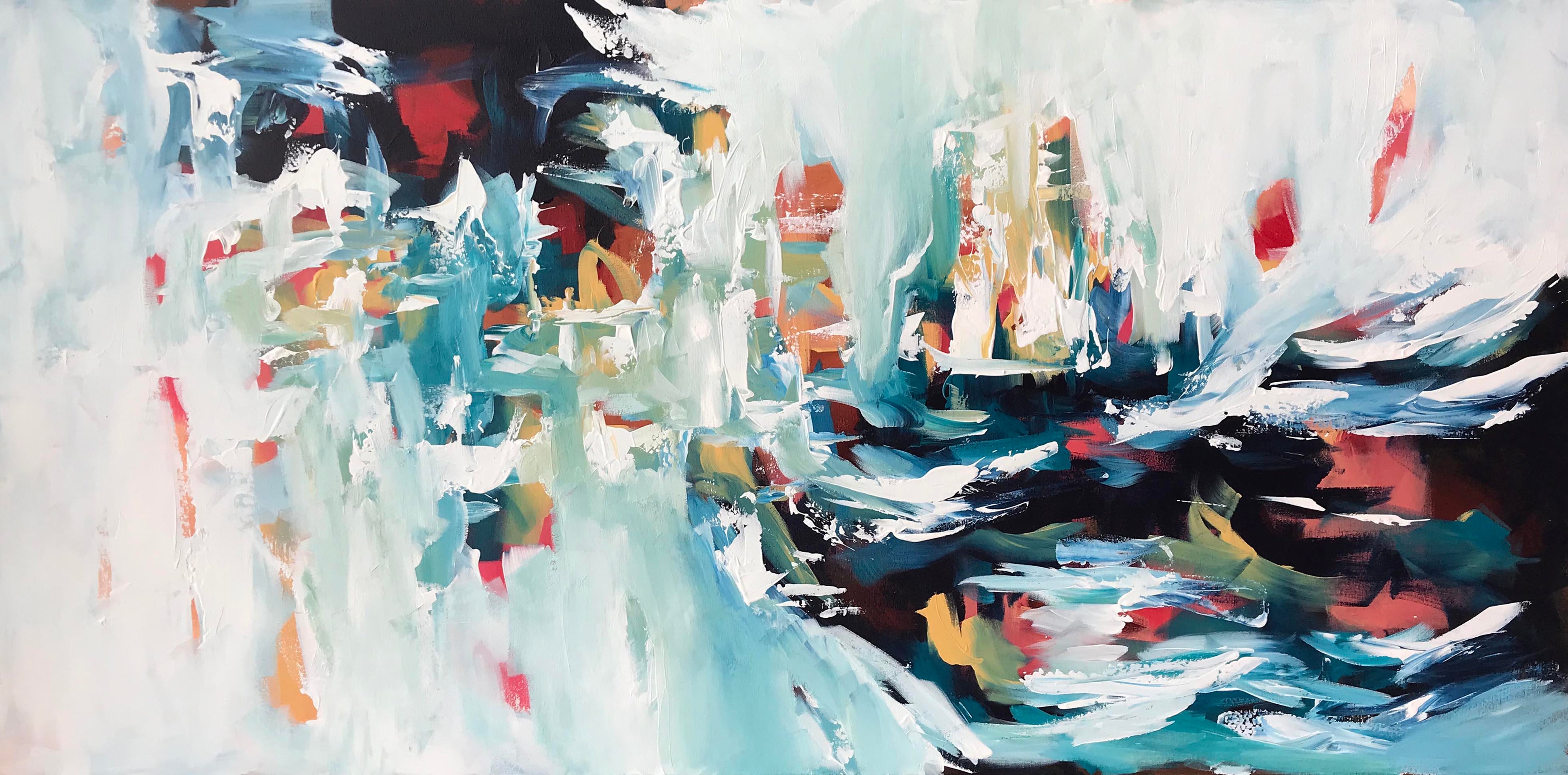 Breakwater - 152x76 cm - Original Painting-OmarObaid.com