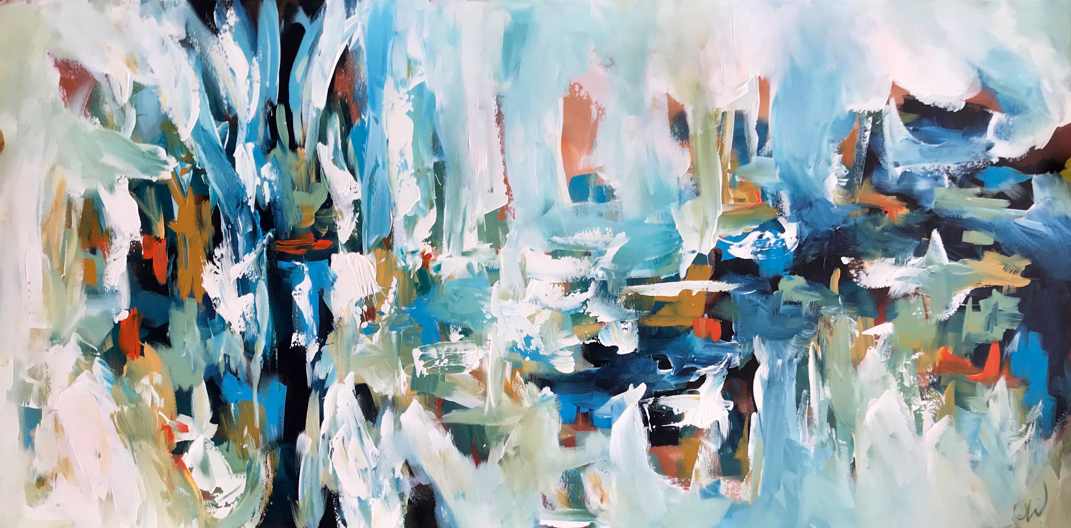 Caught In Silence- 152x76 cm - Original Painting-OmarObaid.com