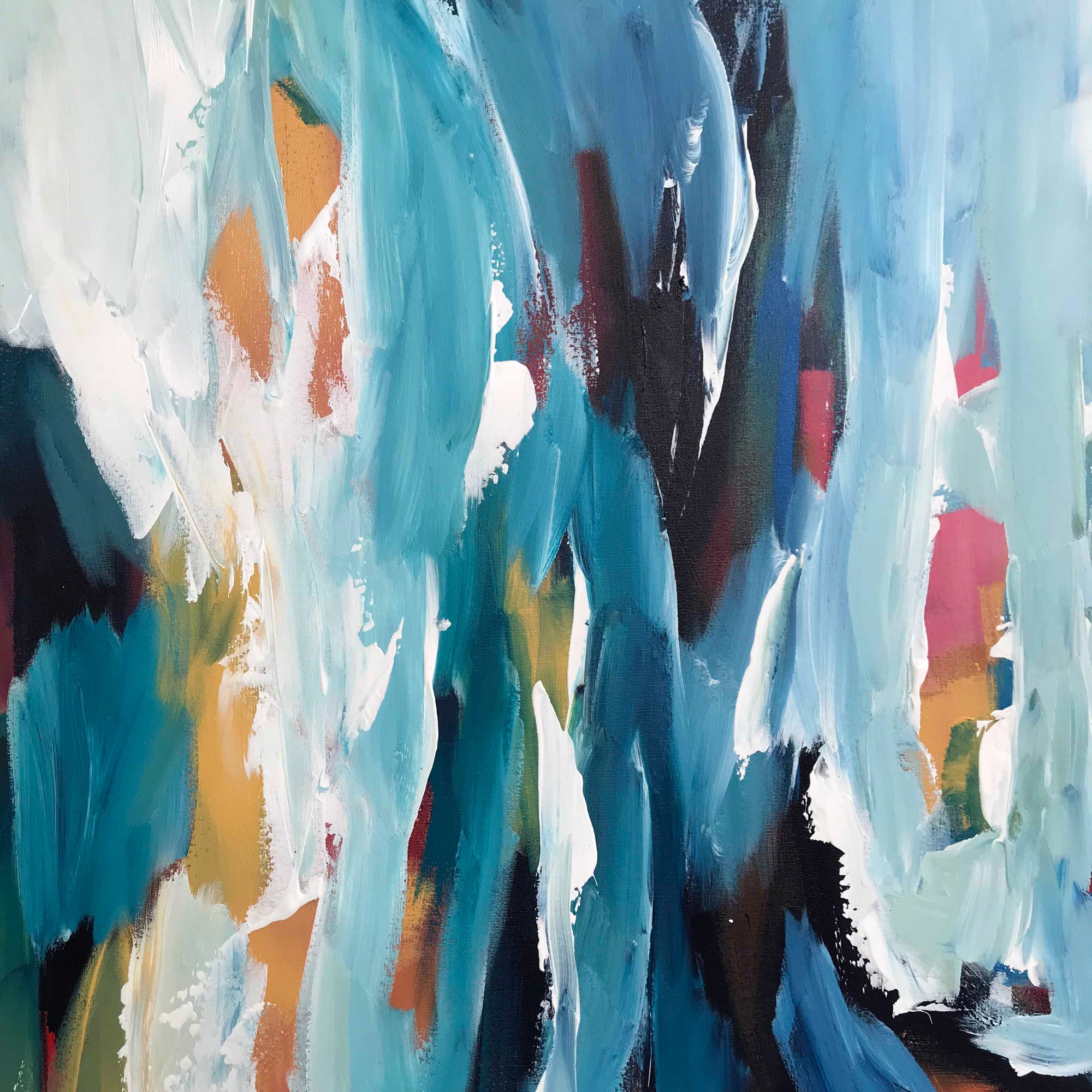 Daybreak 2 - Diptych 204x102 cm - Original Painting-OmarObaid.com