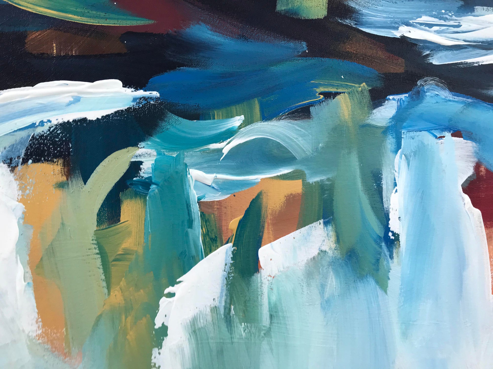 Daybreak 2 - Diptych 204x102 cm - Original Painting-OmarObaid.com