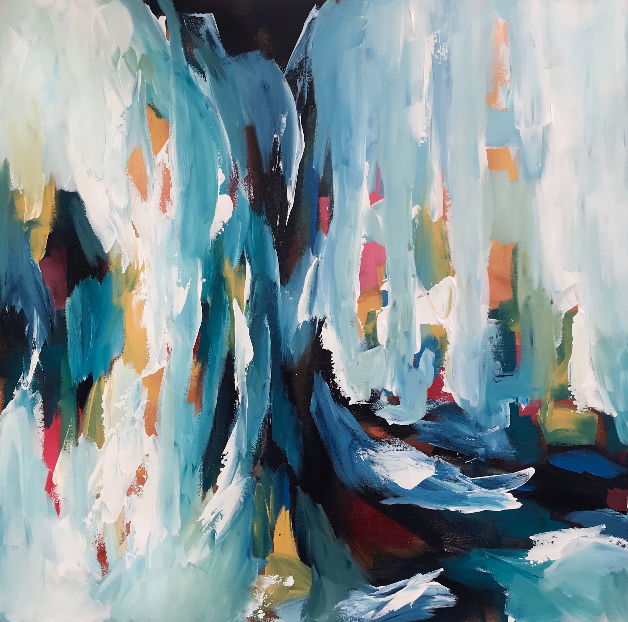 Daybreak 2 - Diptych 204x102 cm - Original Painting-OmarObaid.com
