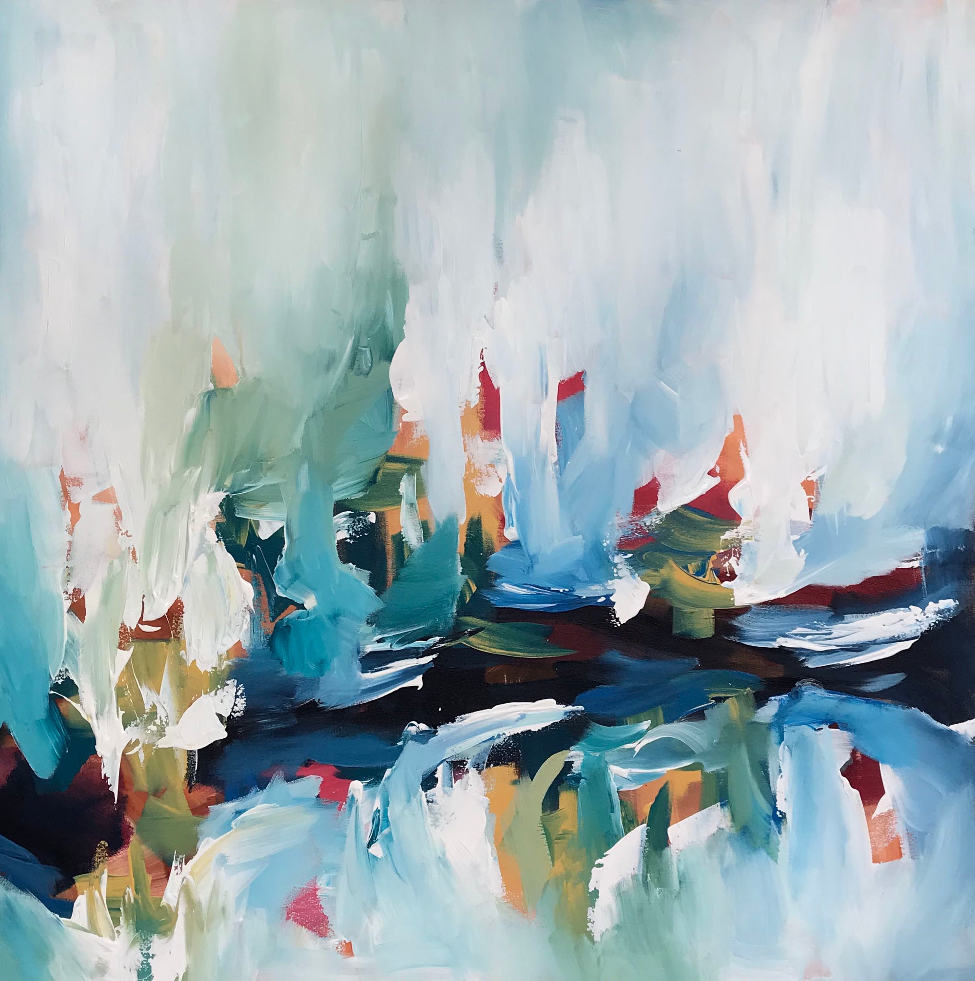 Daybreak 2 - Diptych 204x102 cm - Original Painting-OmarObaid.com