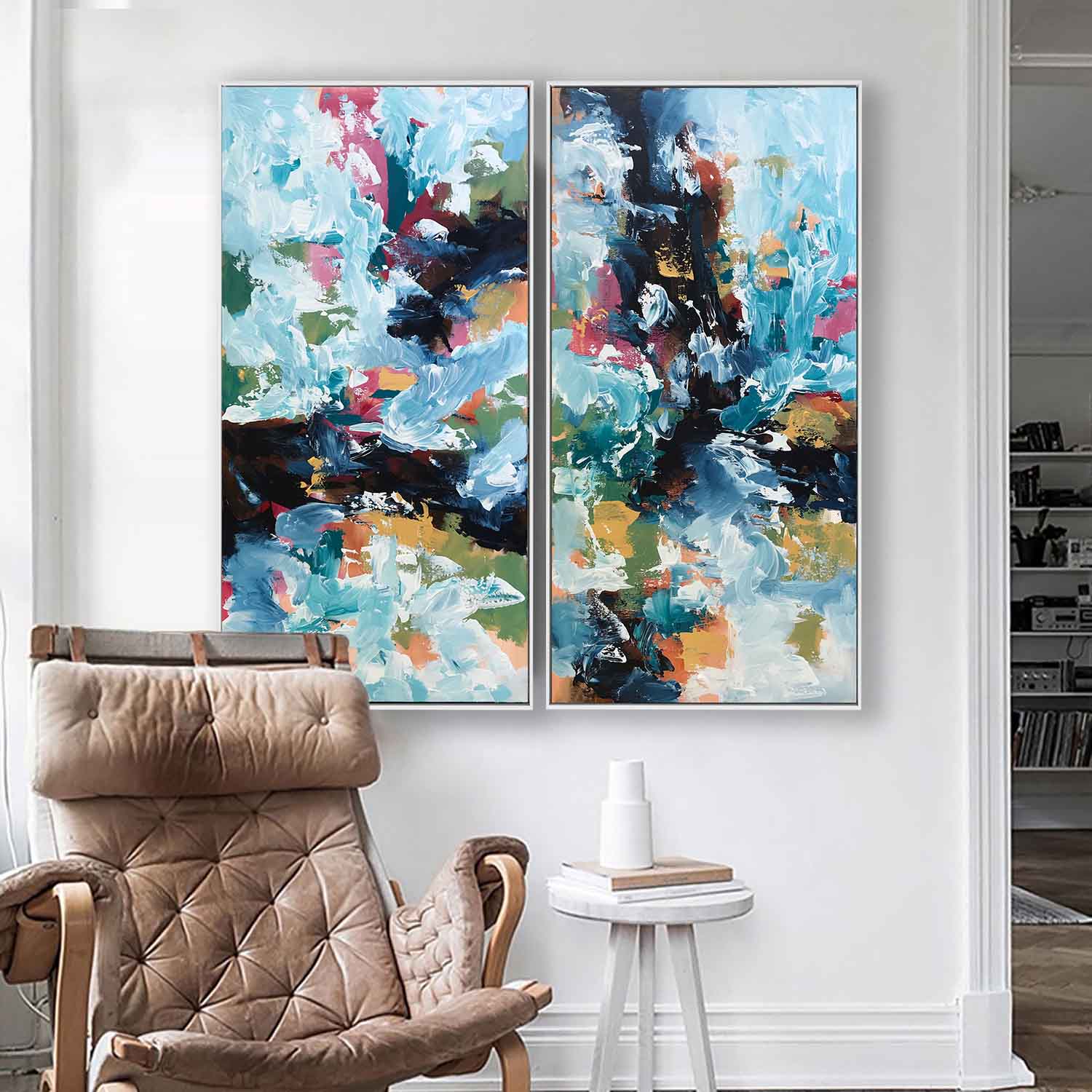 The Uncertain Path Diptych Paintings