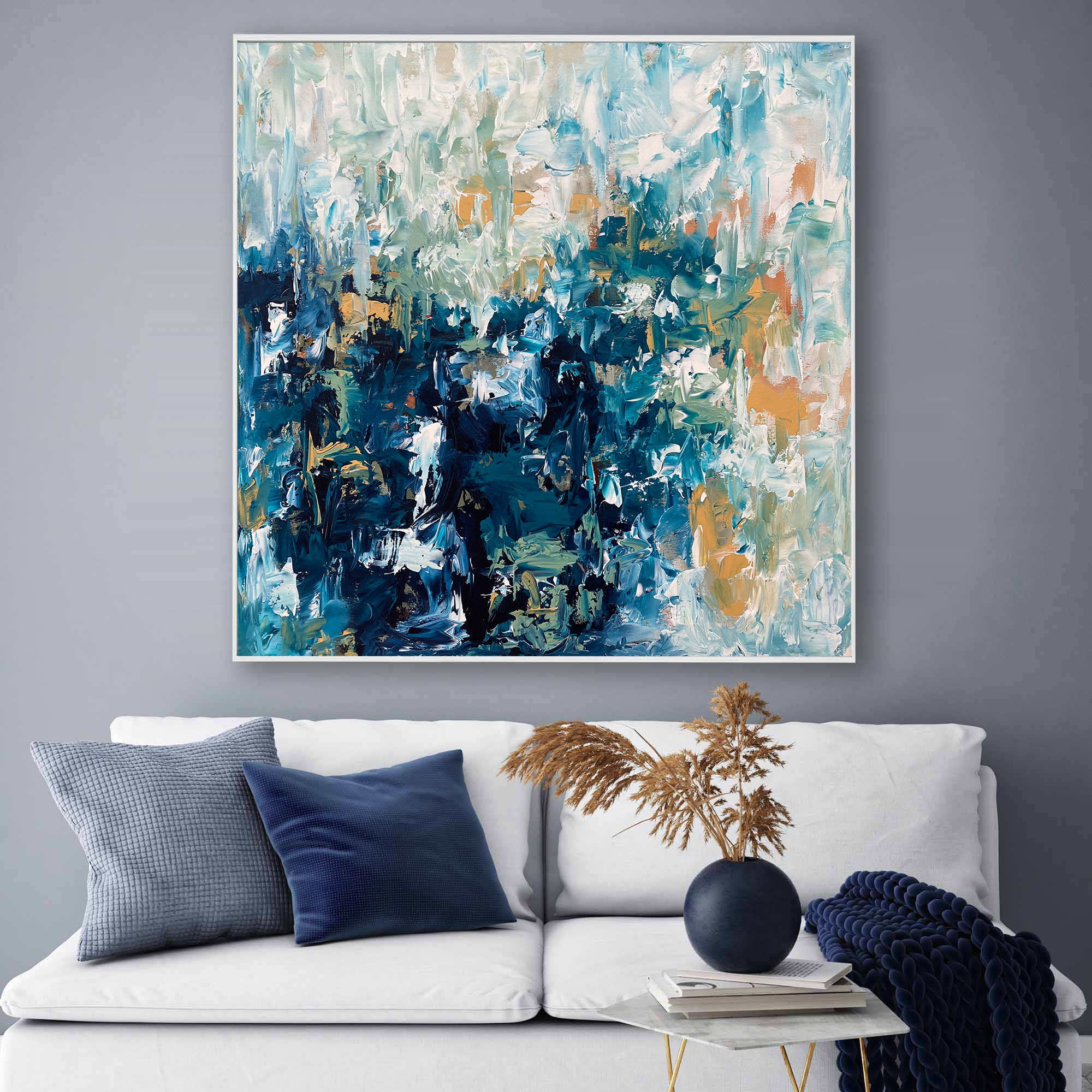 Rain - 102x102 cm - Original Painting