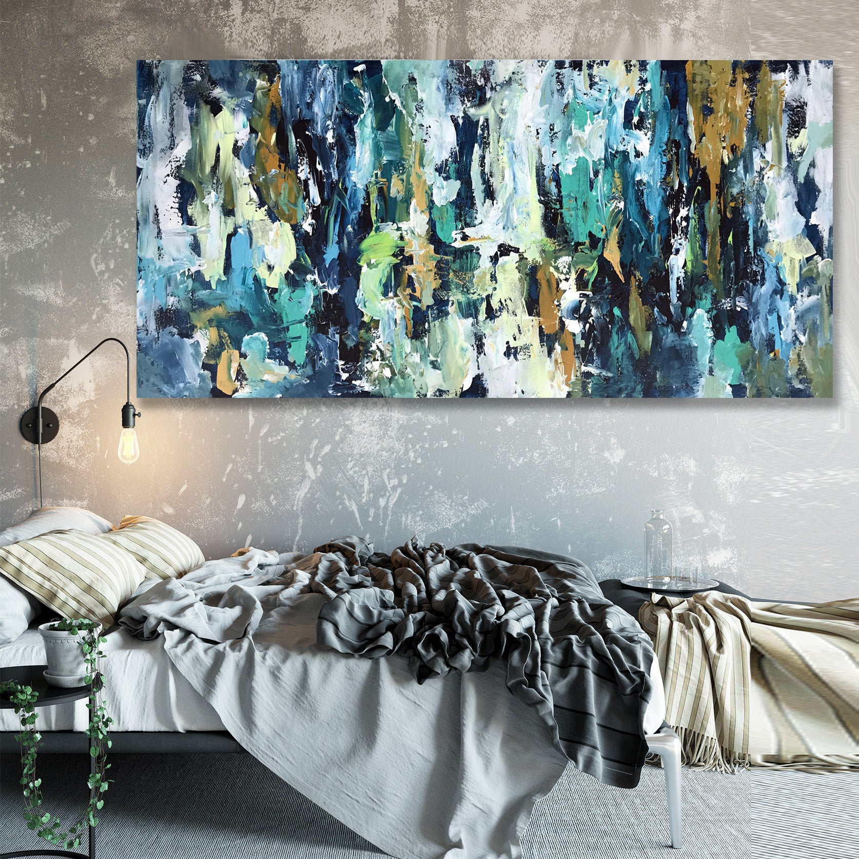 Hidden Agenda - 152x76 cm - Original Painting-OmarObaid.com