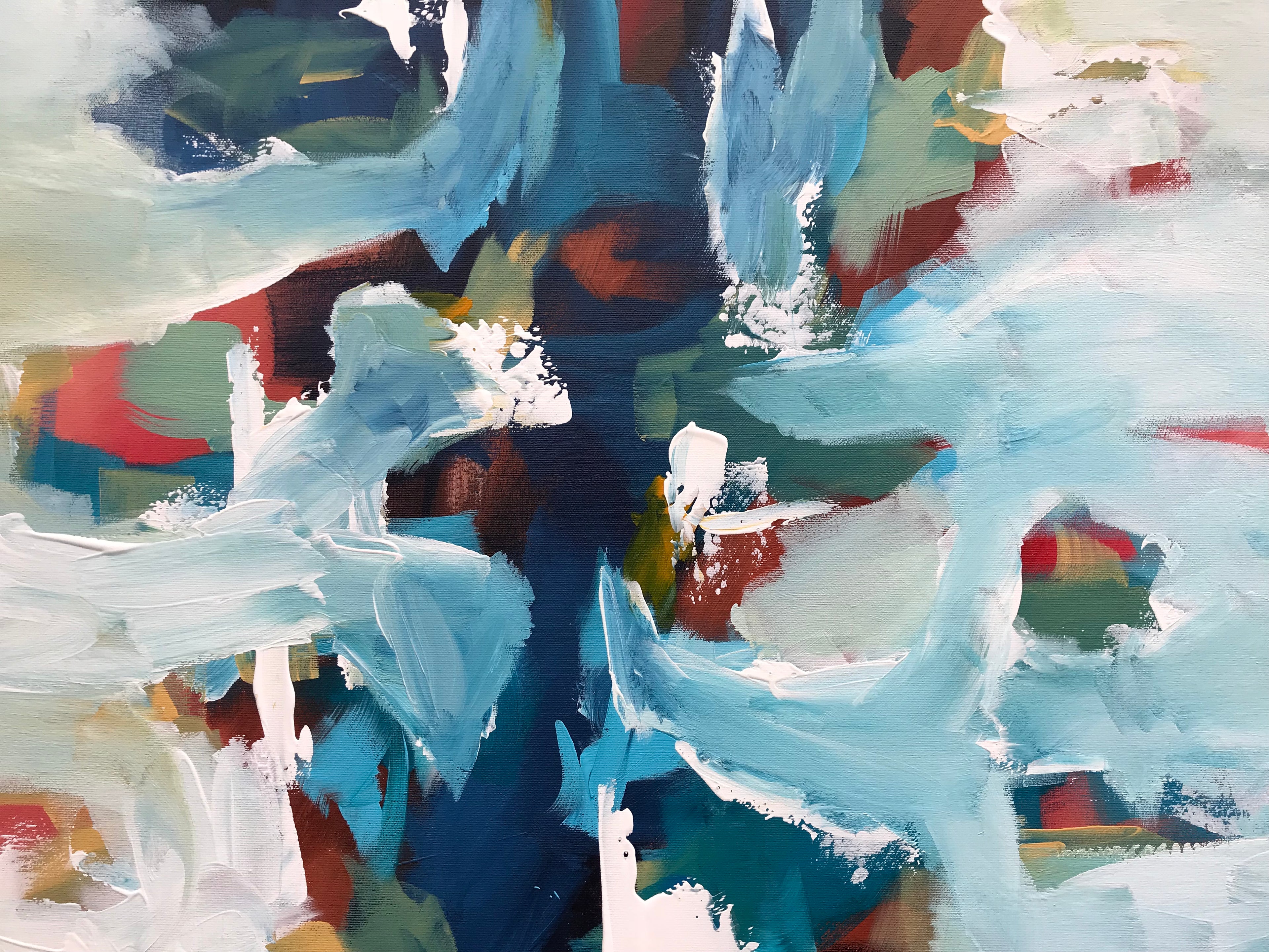 Rails At The River - 152x76 cm - Original Painting-OmarObaid.com
