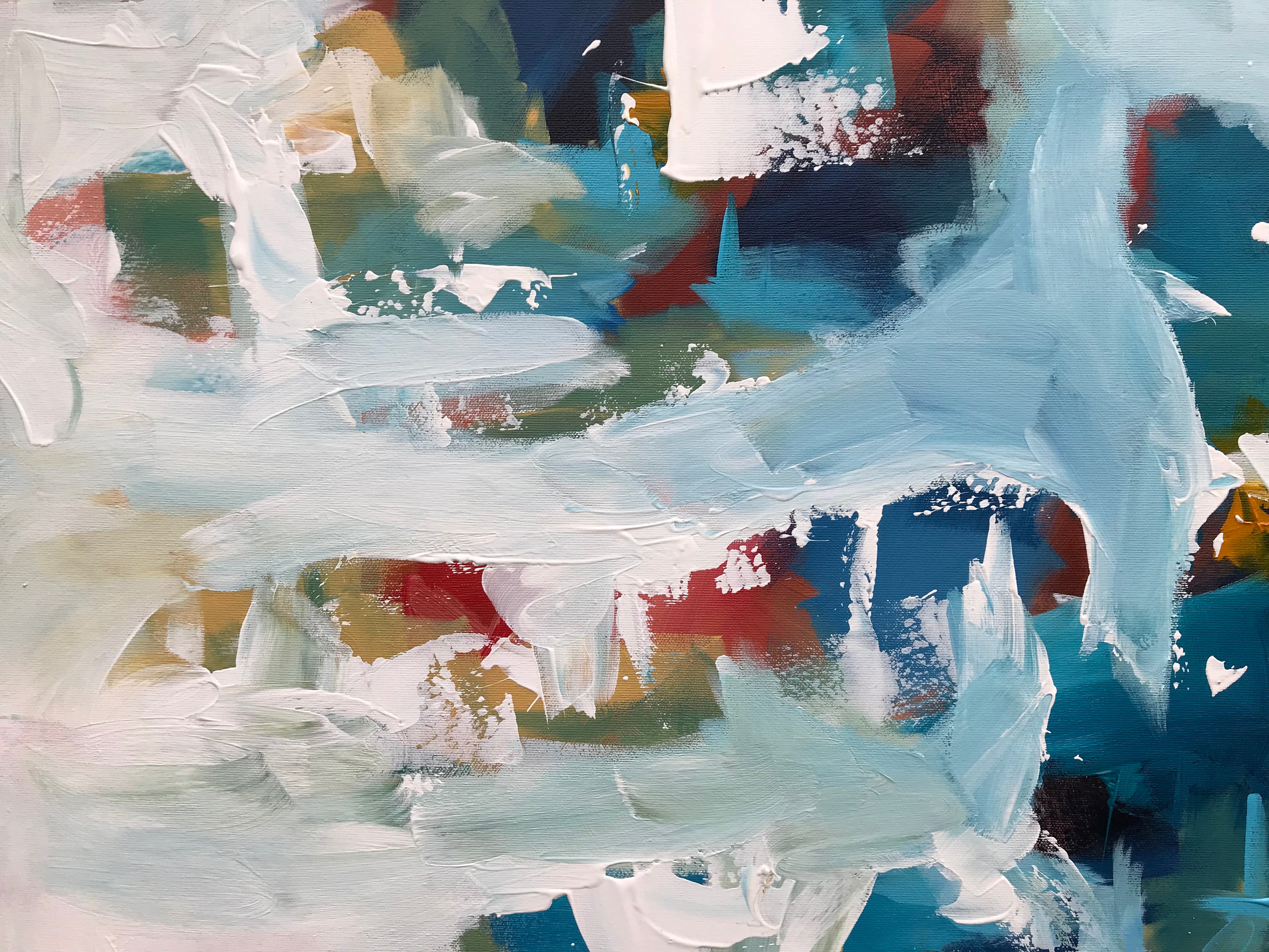 Rails At The River - 152x76 cm - Original Painting-OmarObaid.com