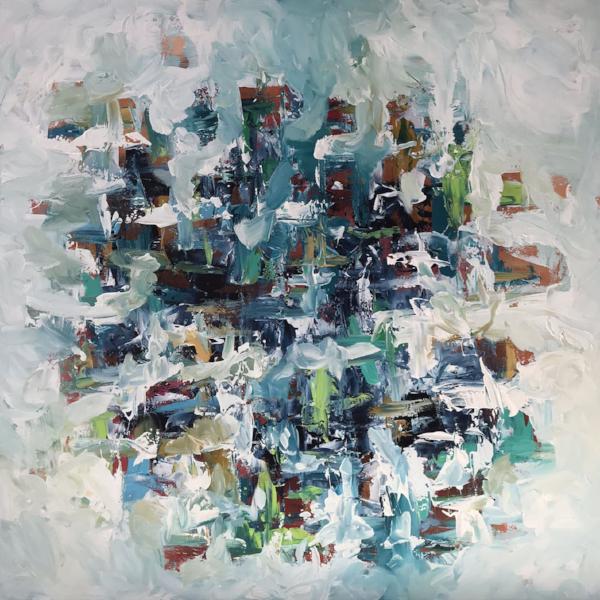 In The Distance - 122x122 cm - Original Painting-OmarObaid.com