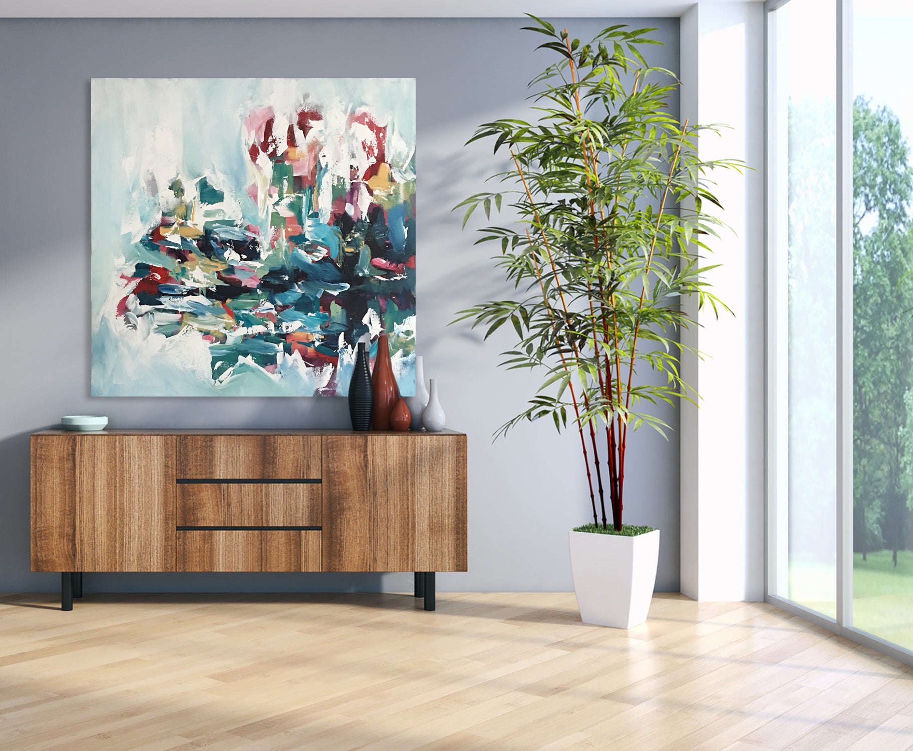 Into The Wild - 102x102 cm - Original Painting-OmarObaid.com