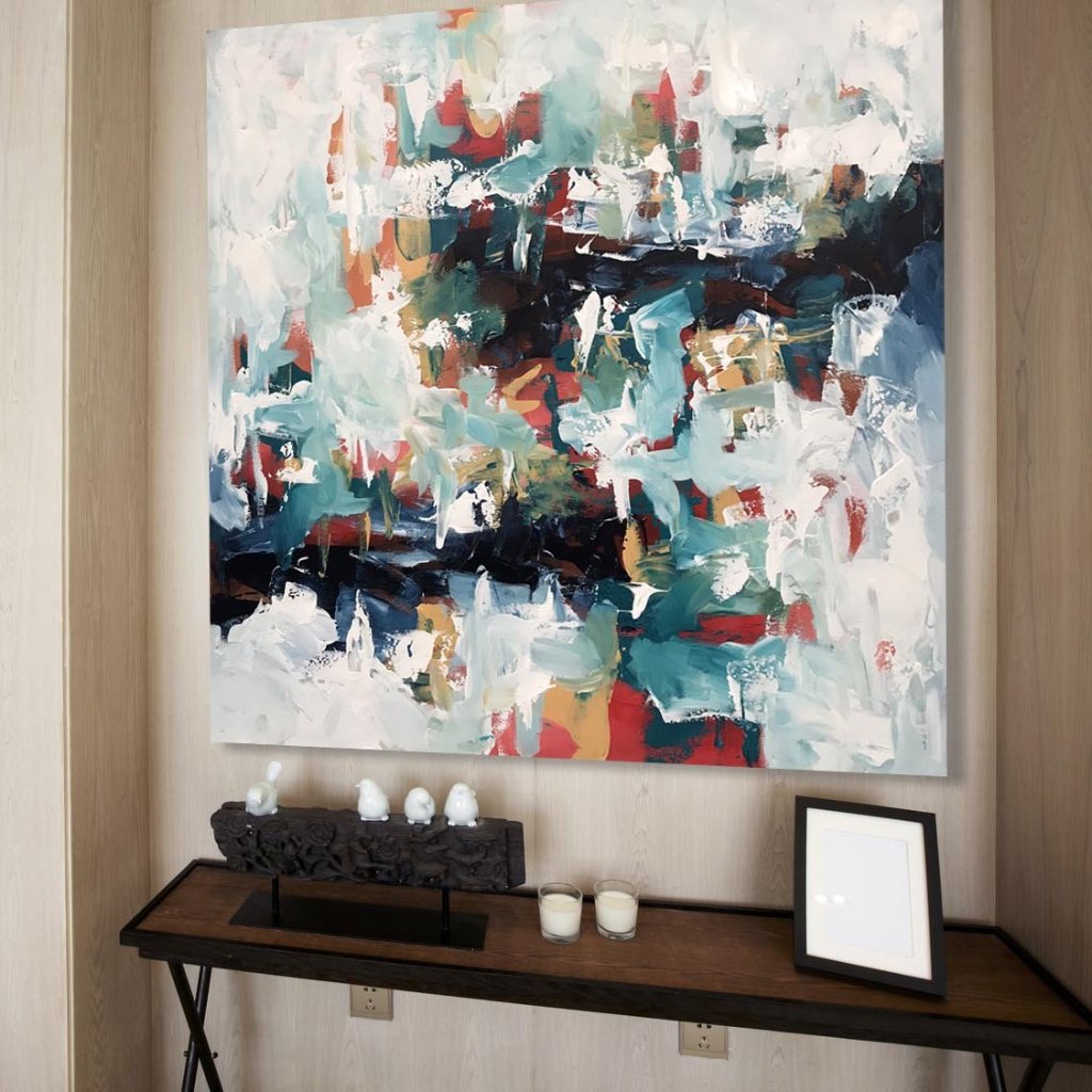A Sense Of Belonging - 102x102 cm - Original Painting-OmarObaid.com