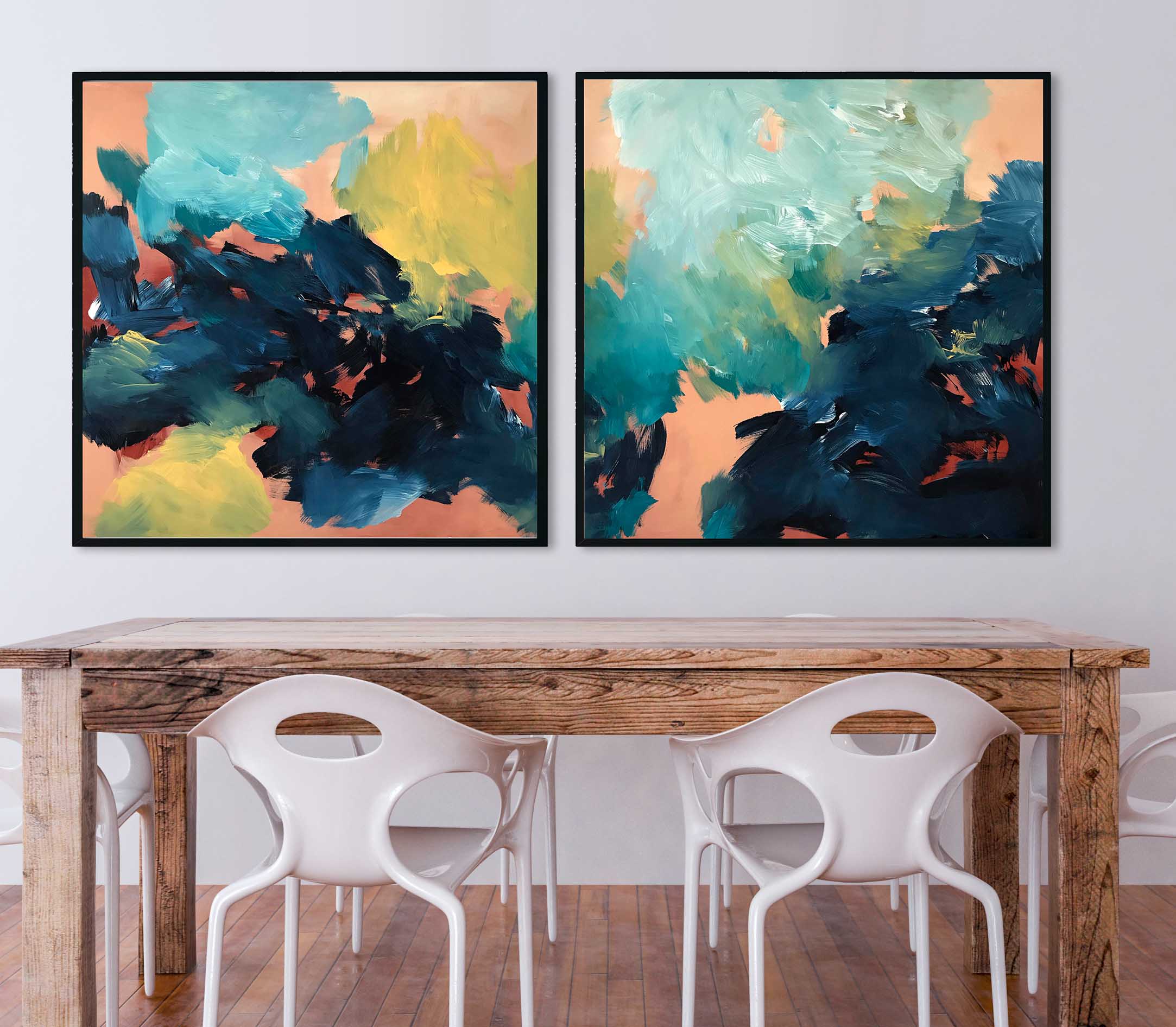 Lost In Time Diptych - 204x102 cm - Original Painting