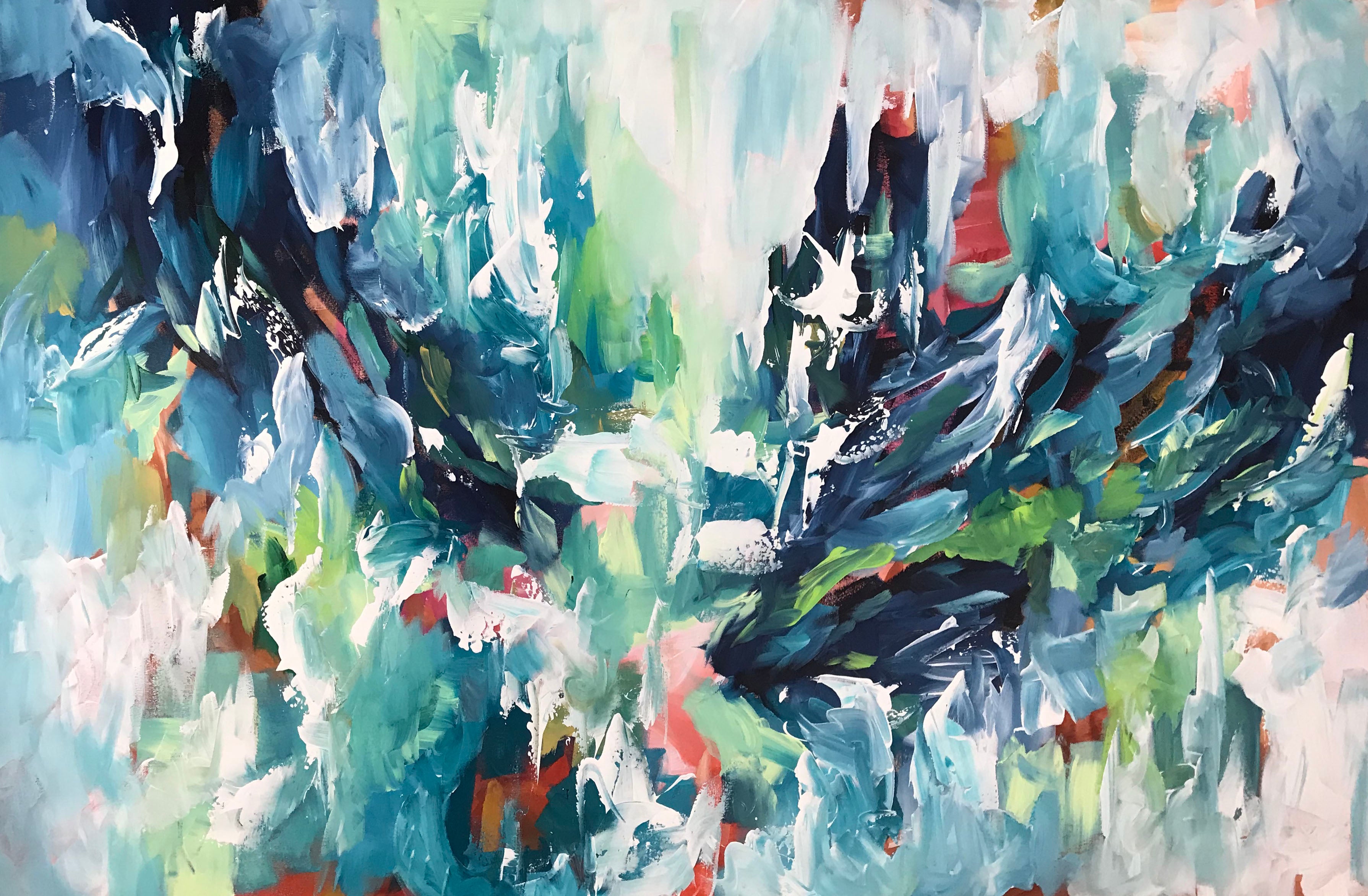 Sound Of The Water - 152x100 cm - Original Painting-OmarObaid.com