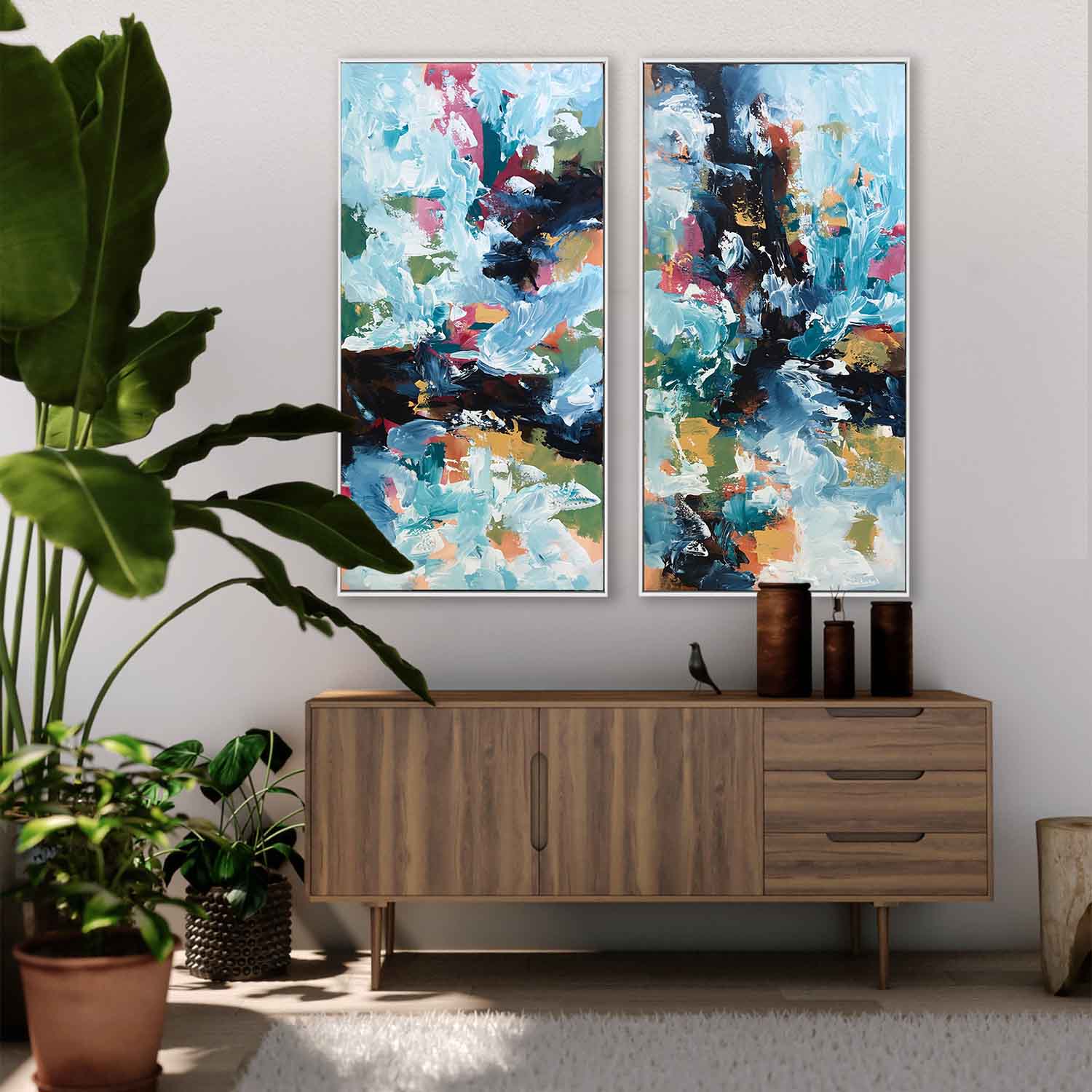 The Uncertain Path Diptych Paintings