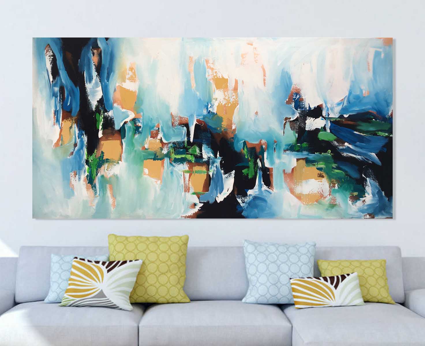 Abstraction No1 - 152x76 cm - Original Painting-OmarObaid.com