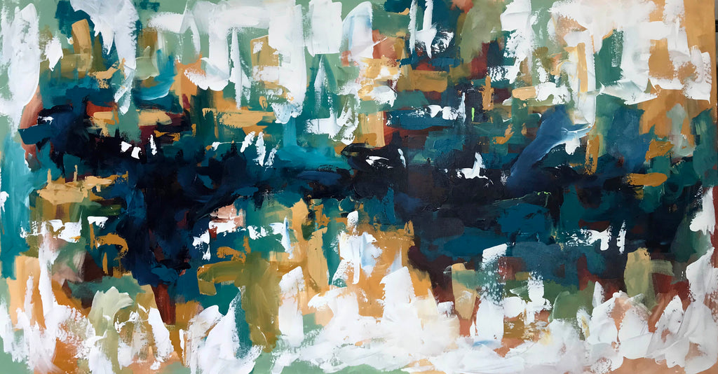 Picnic At The Lake - 152x80 cm - Original Painting-OmarObaid.com