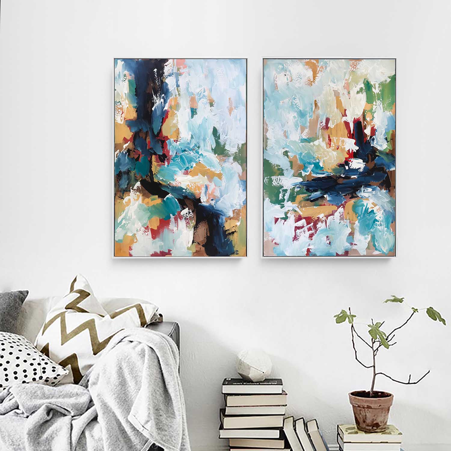 Monument - 122x92 cm - Diptych Original Paintings