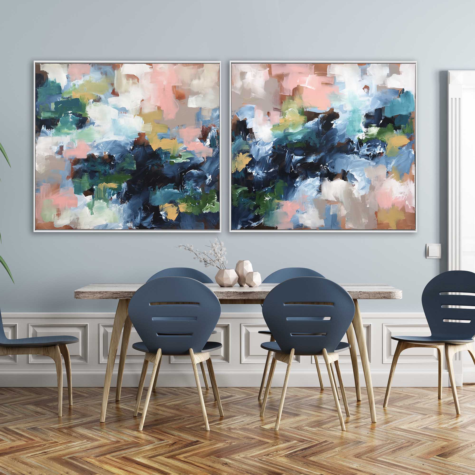 Adapting To The Unknown - 204x92 cm - Diptych Original Painting