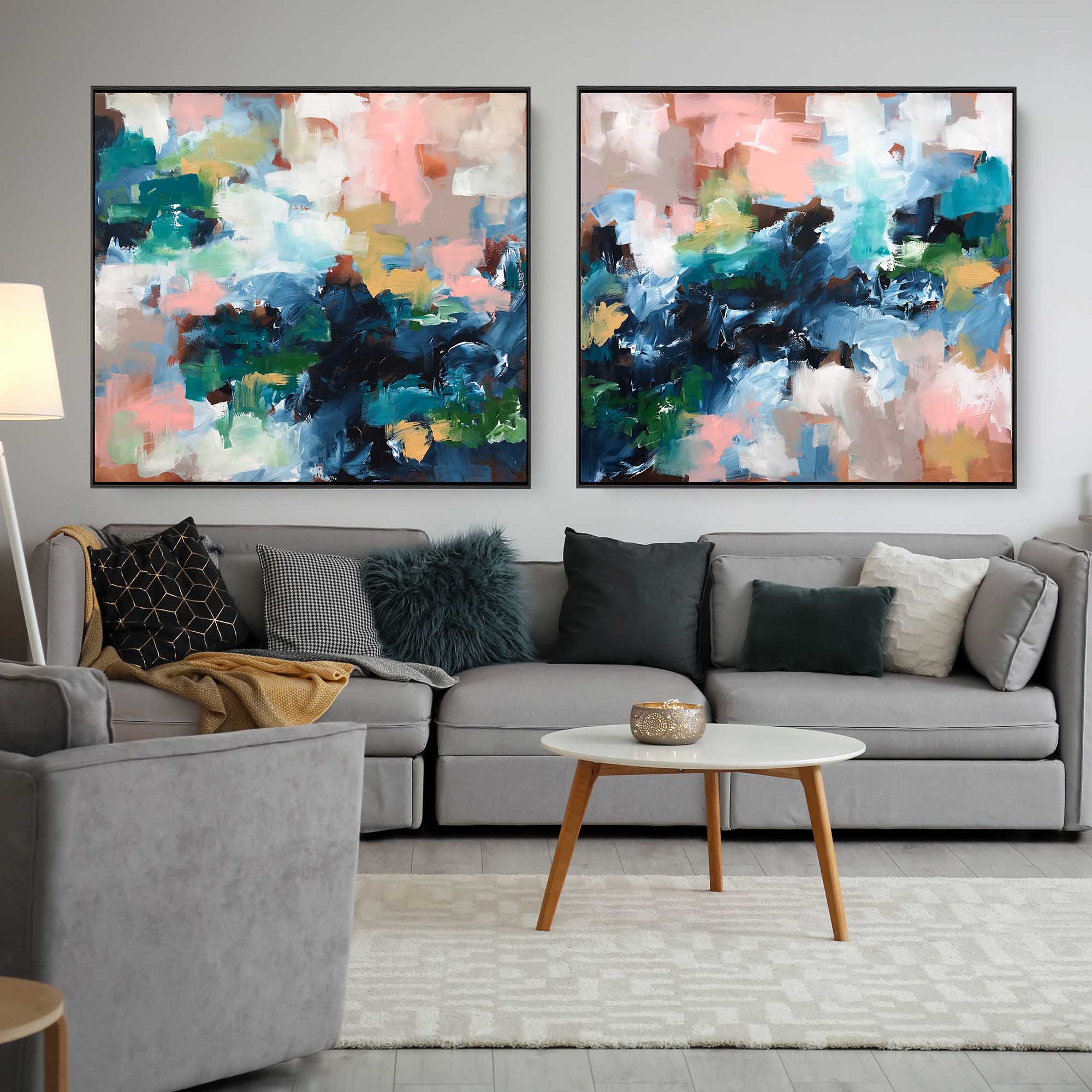 Adapting To The Unknown - 204x92 cm - Diptych Original Painting