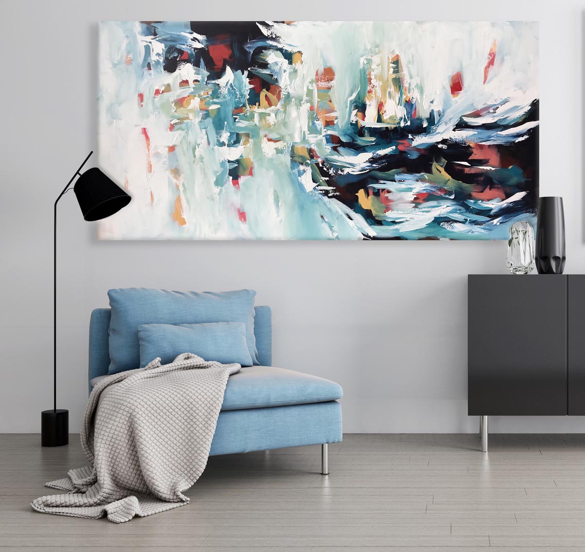 Breakwater - 152x76 cm - Original Painting-OmarObaid.com