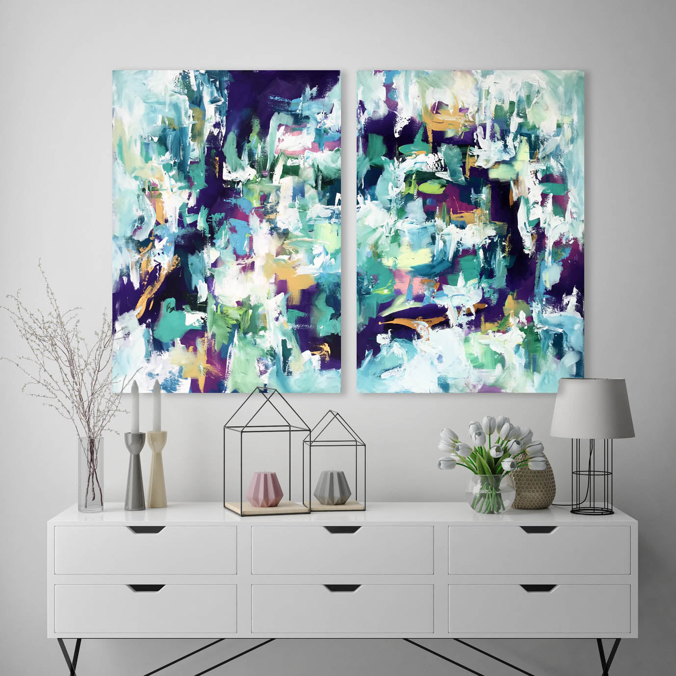 The Finer Things - 152x102 cm - Diptych Original Painting-OmarObaid.com