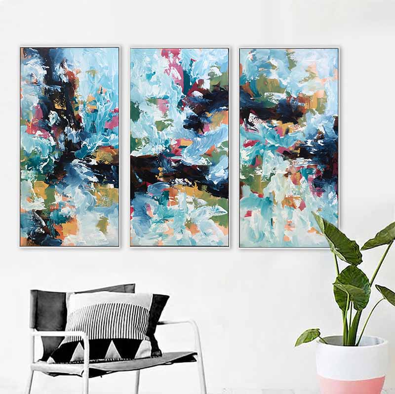 The Uncertain Path - 150x102 cm - Triptych Original Paintings