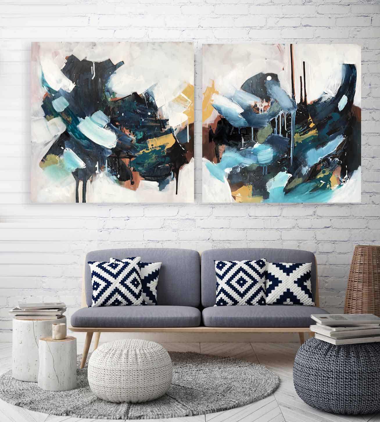 The Outsider - 152x76 cm - Diptych Original Painting-OmarObaid.com