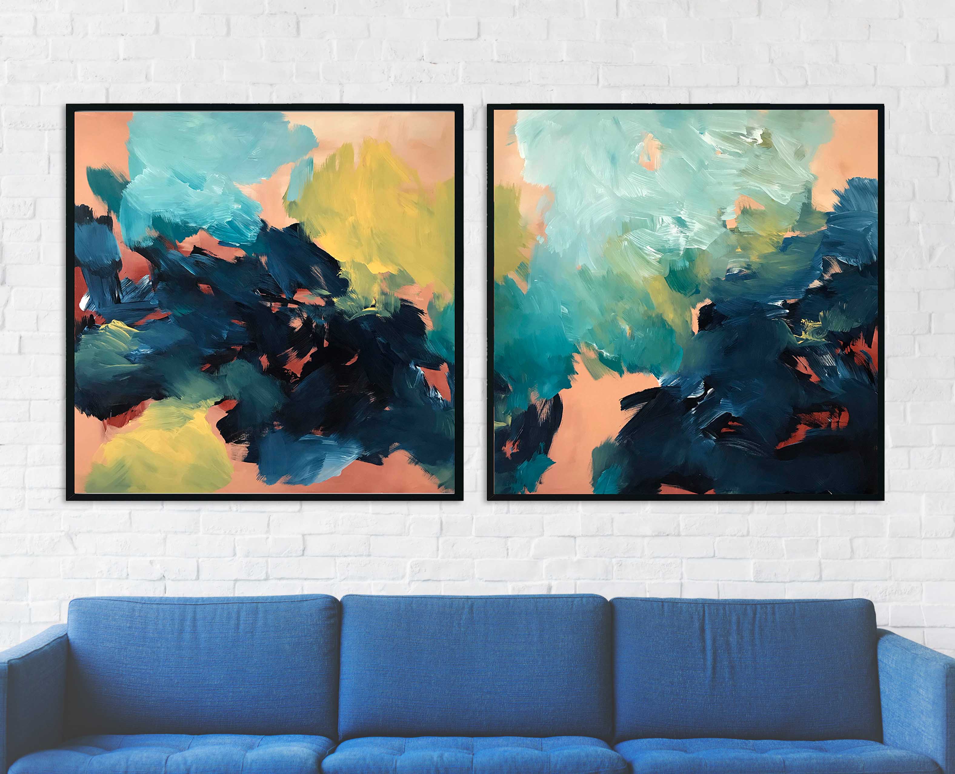 Lost In Time Diptych - 204x102 cm - Original Painting