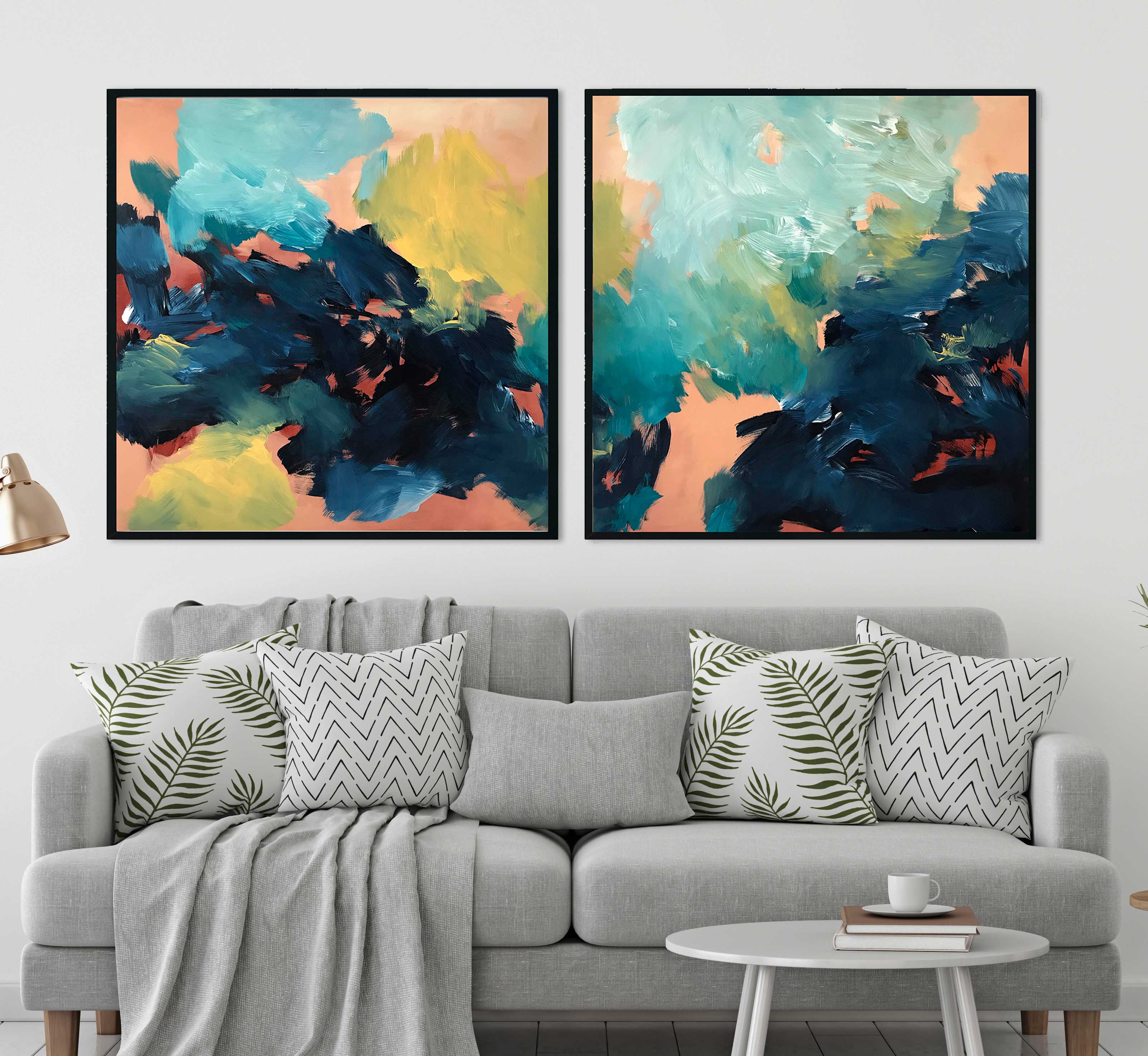 Lost In Time Diptych - 204x102 cm - Original Painting