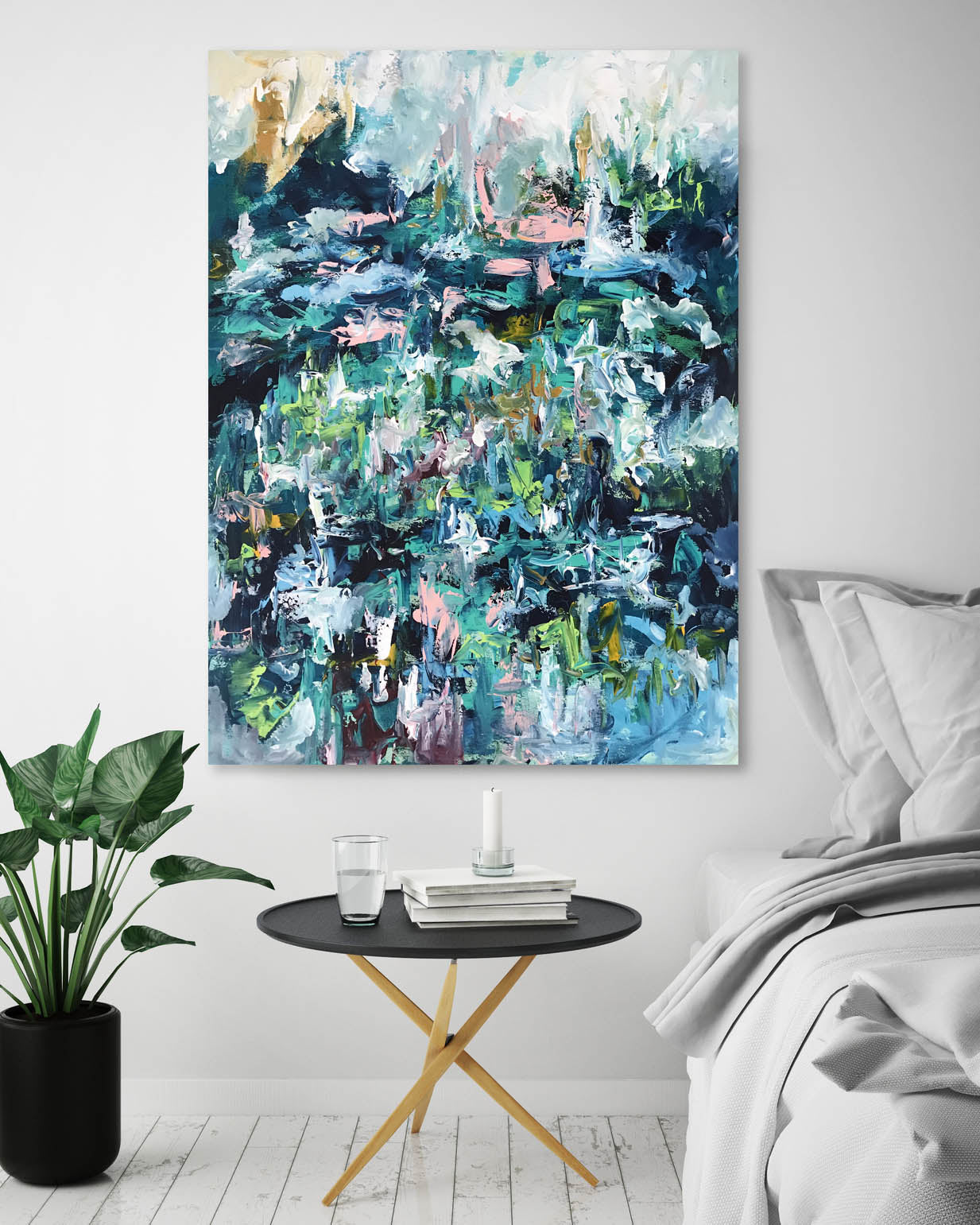 Crowded Place- 76x102 cm - Original Painting-OmarObaid.com