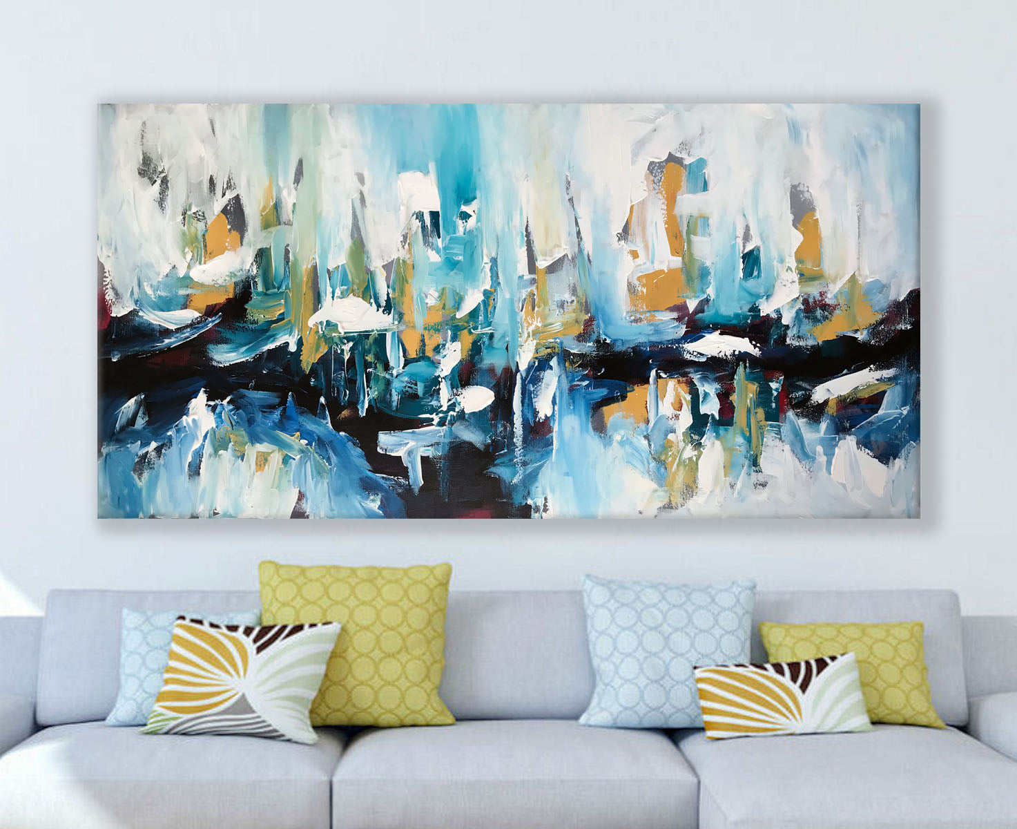 Before Sunrise - 152x76 cm - Original Painting-OmarObaid.com