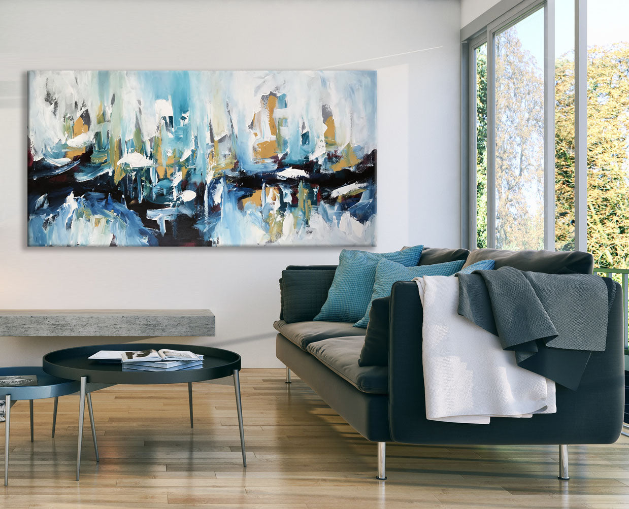 Before Sunrise - 152x76 cm - Original Painting-OmarObaid.com