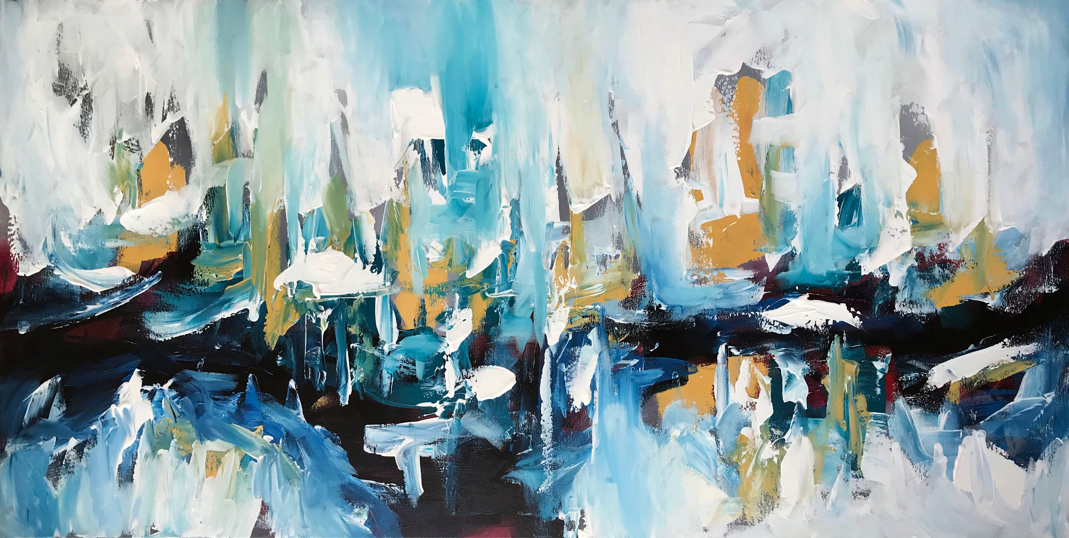 Before Sunrise - 152x76 cm - Original Painting-OmarObaid.com