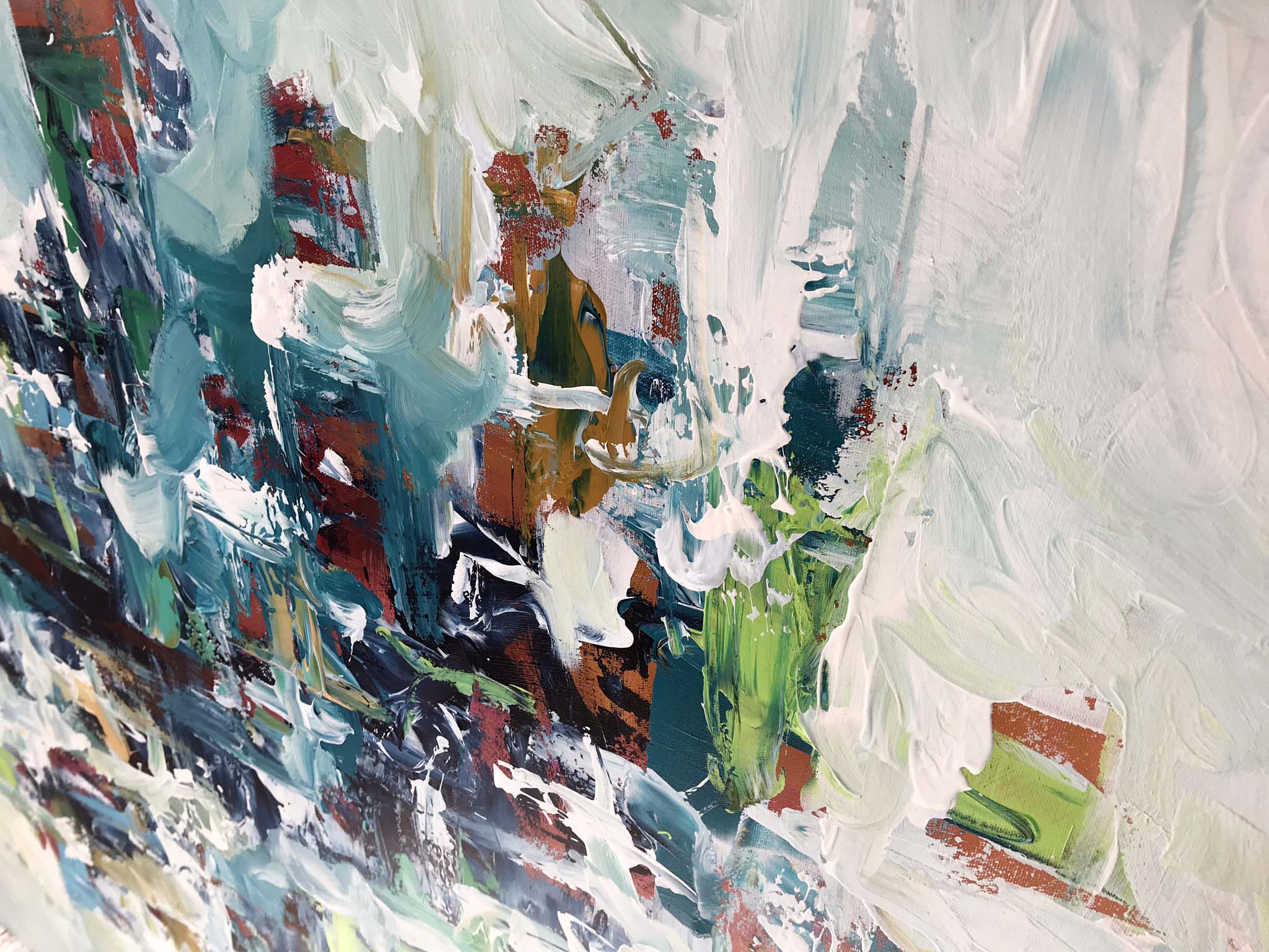 In The Distance - 122x122 cm - Original Painting-OmarObaid.com