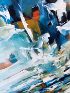Caught In Silence- 152x76 cm - Original Painting-OmarObaid.com
