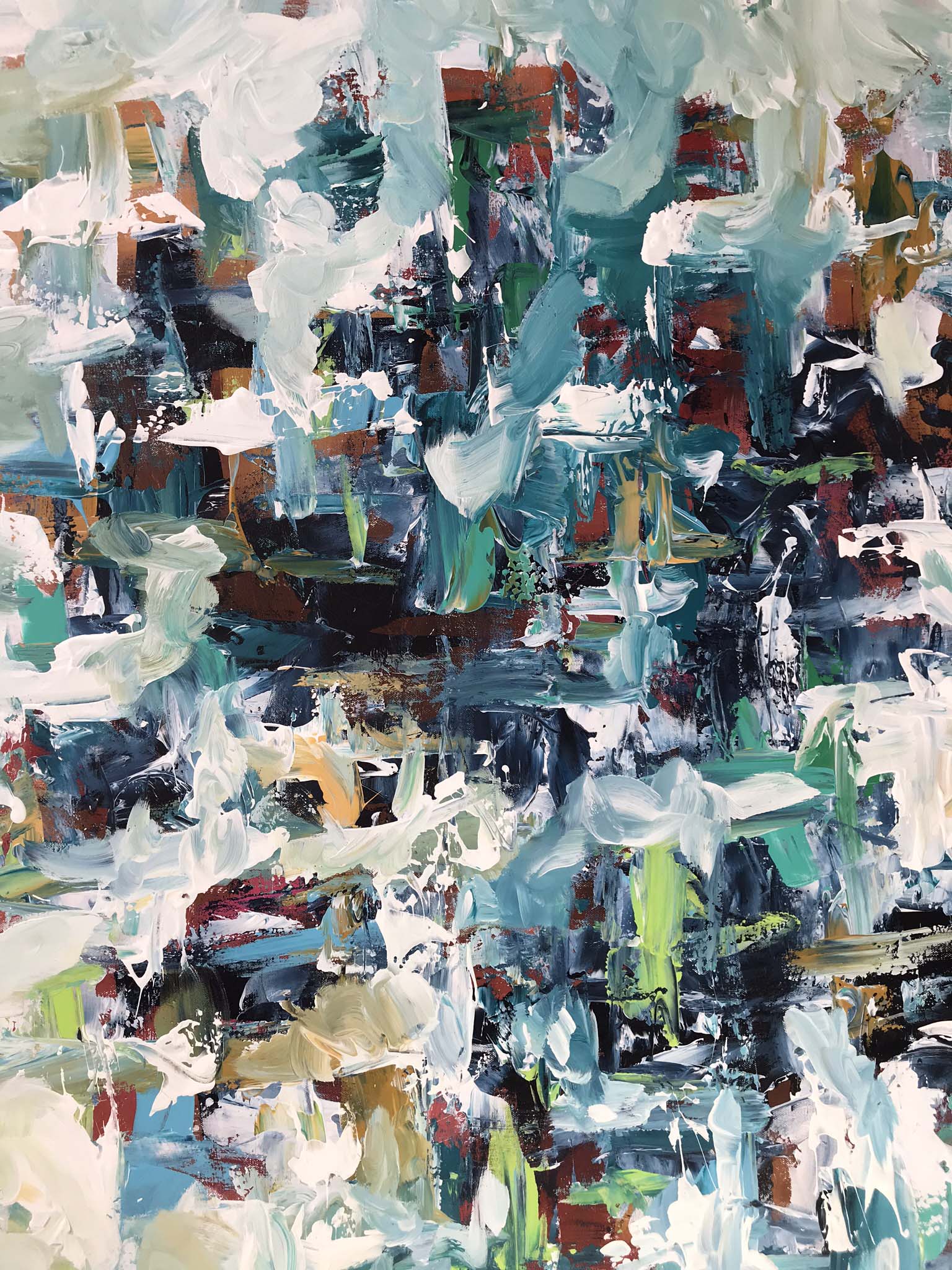 In The Distance - 122x122 cm - Original Painting-OmarObaid.com