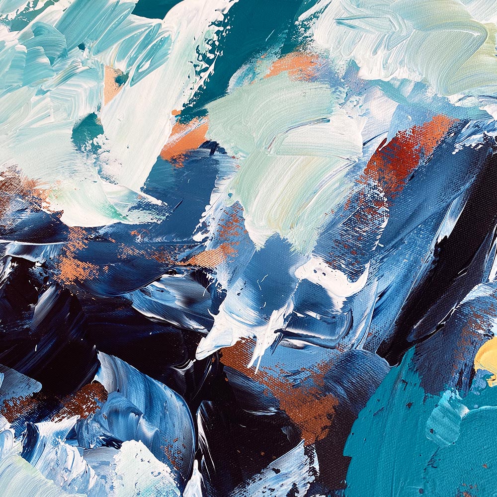 Staring At The Ocean - 102x102 cm - Original Painting